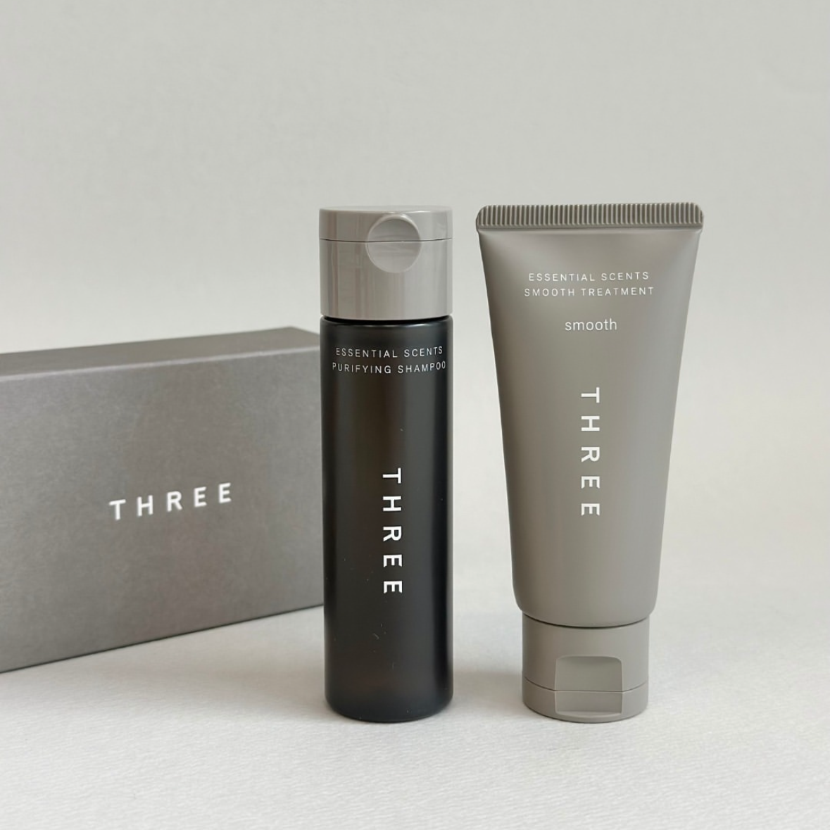 THREE Essential Scents Shampoo & Treatment Trial Kit S