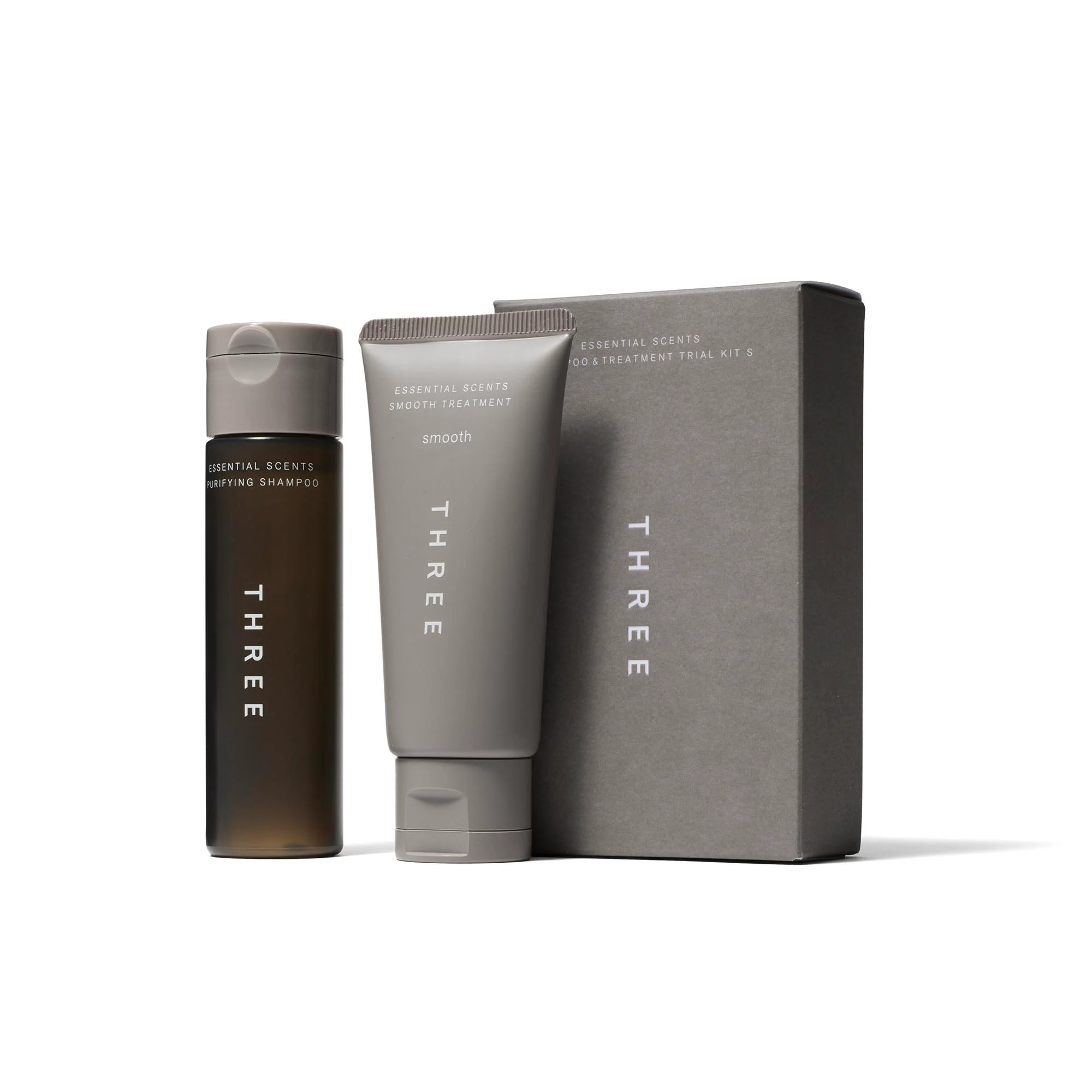 THREE Essential Scents Shampoo & Treatment Trial Kit S