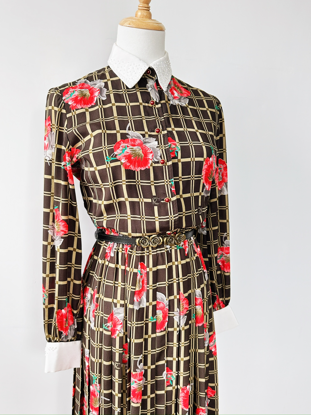 日本製回憶中的牽牛花古著連身裙