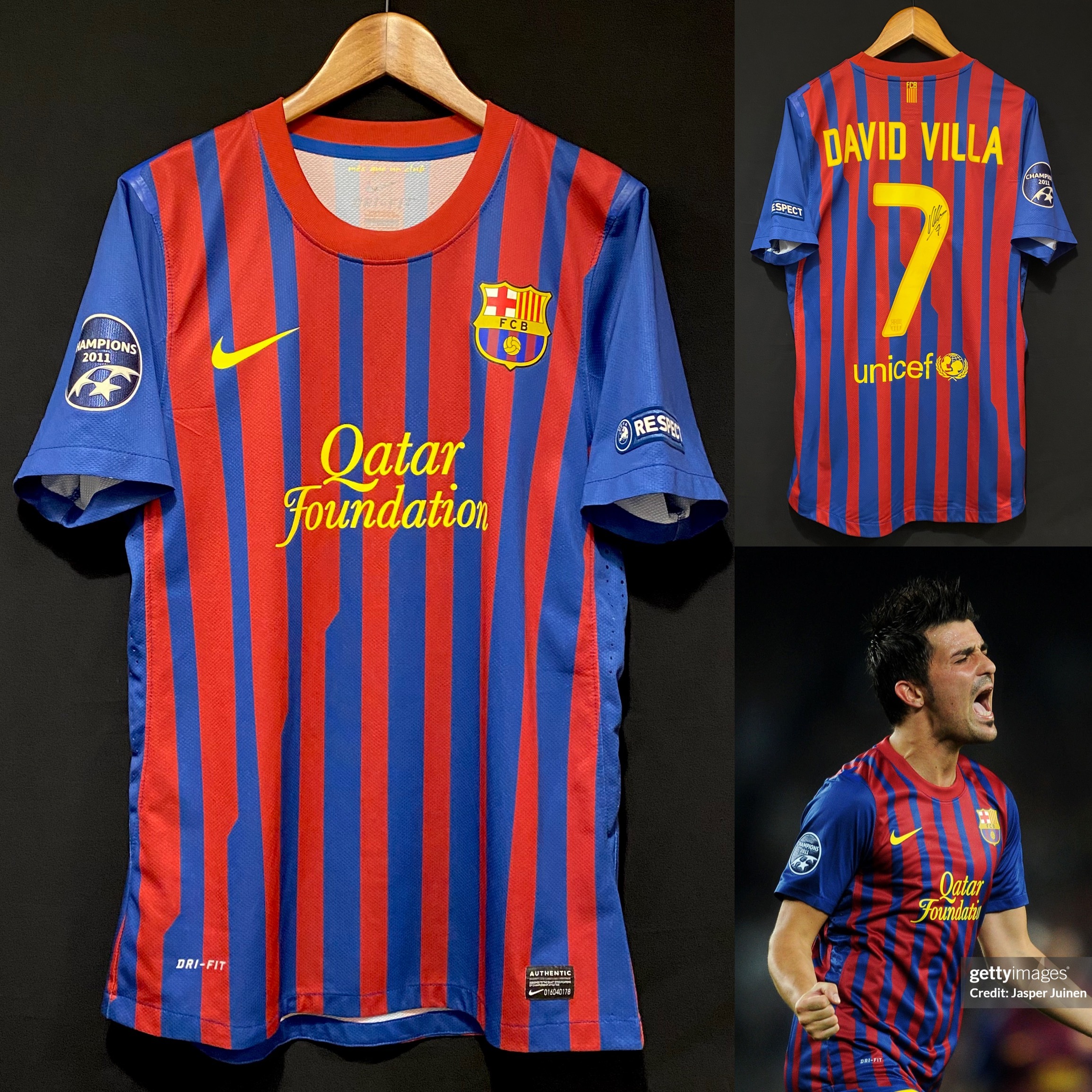 (更衣室版) 巴塞隆拿 2011-2012 Nike 主場更衣室球員版球衣 #7 DAVID VILLA