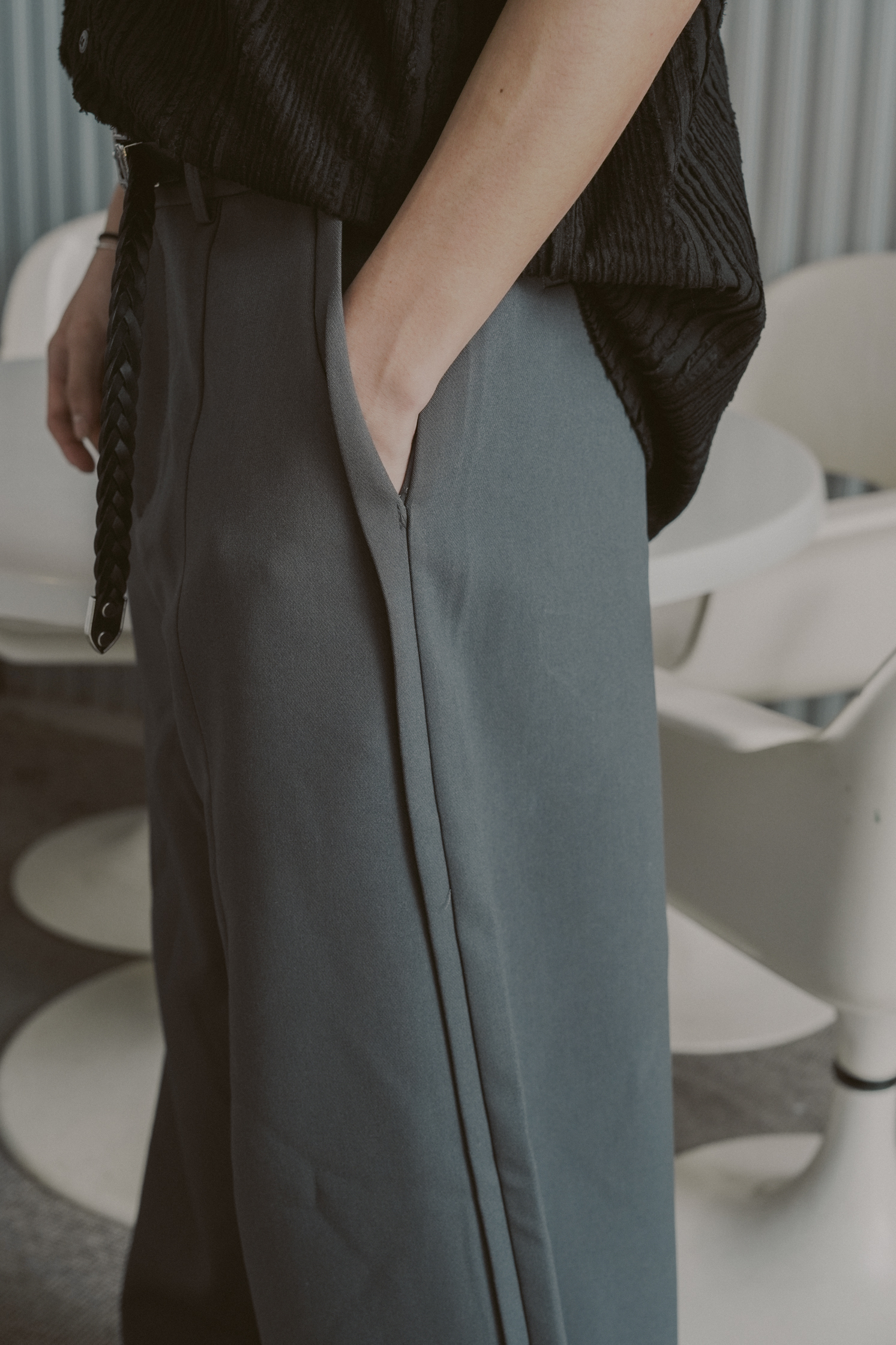 【Unisex】Building Flare Slacks #長褲