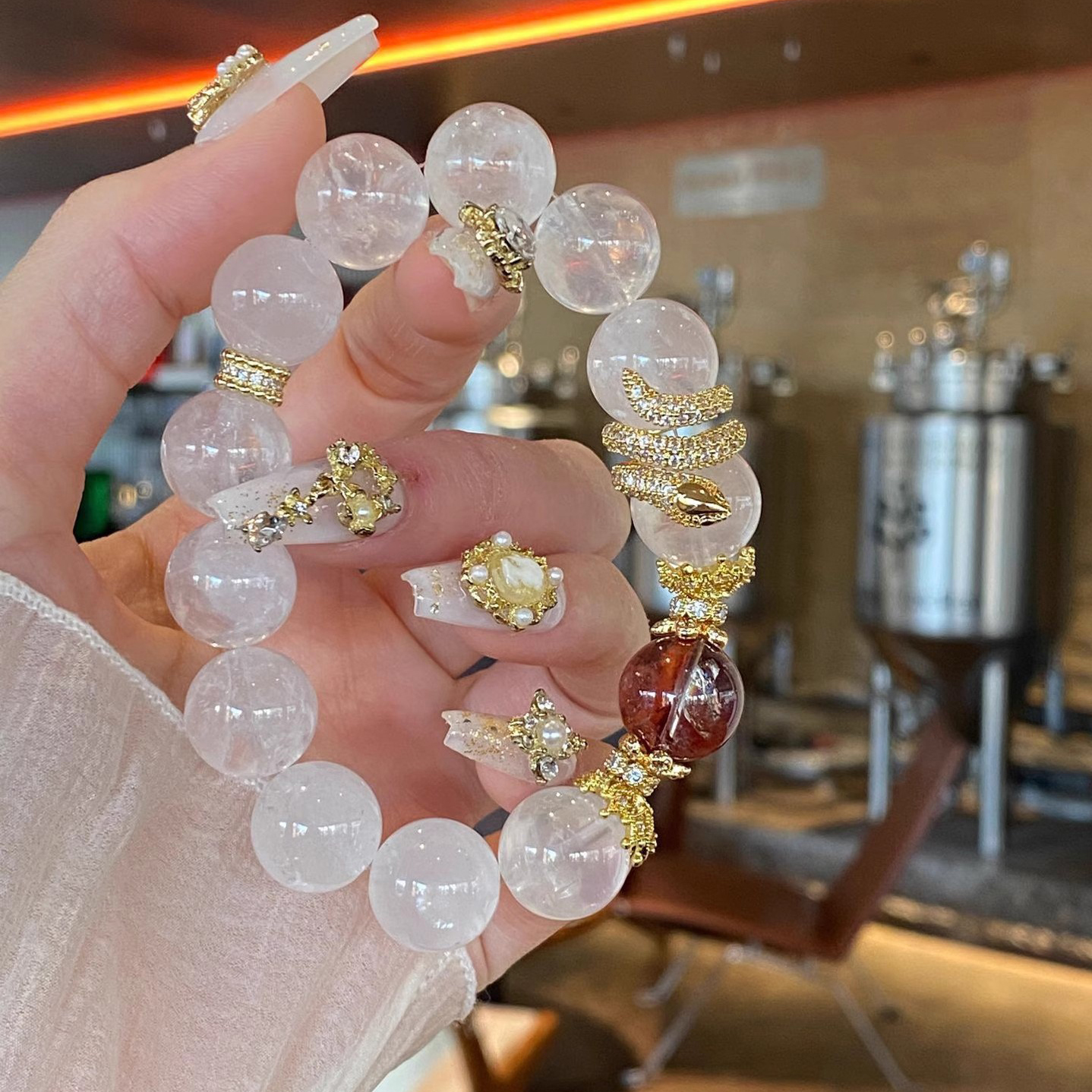 【靈耀蛇語】白幽靈與紅膠花蛇年限定開運手串