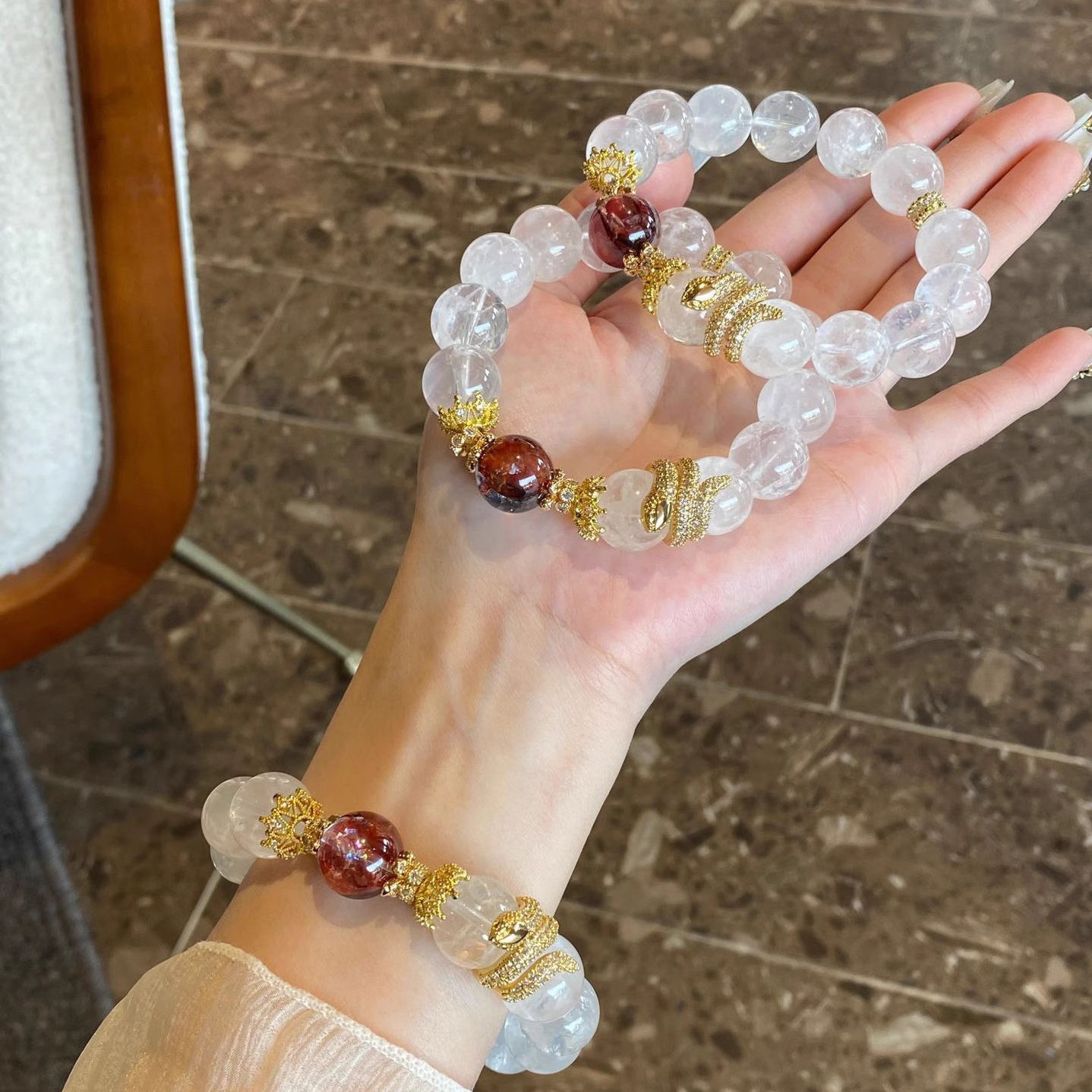 【靈耀蛇語】白幽靈與紅膠花蛇年限定開運手串