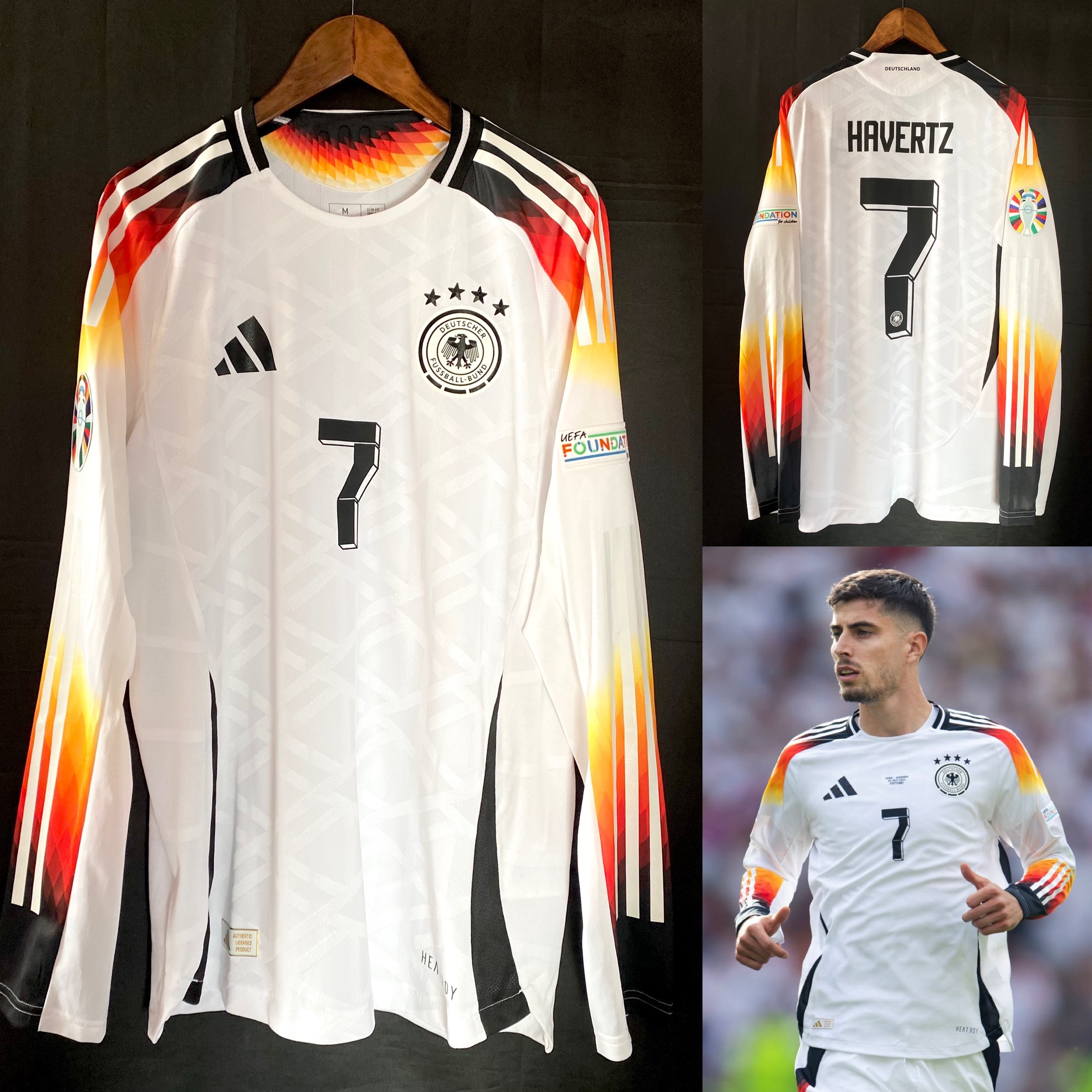Germany 2024 Adidas L/S Home Authentic Player Shirt #7 HAVERTZ
