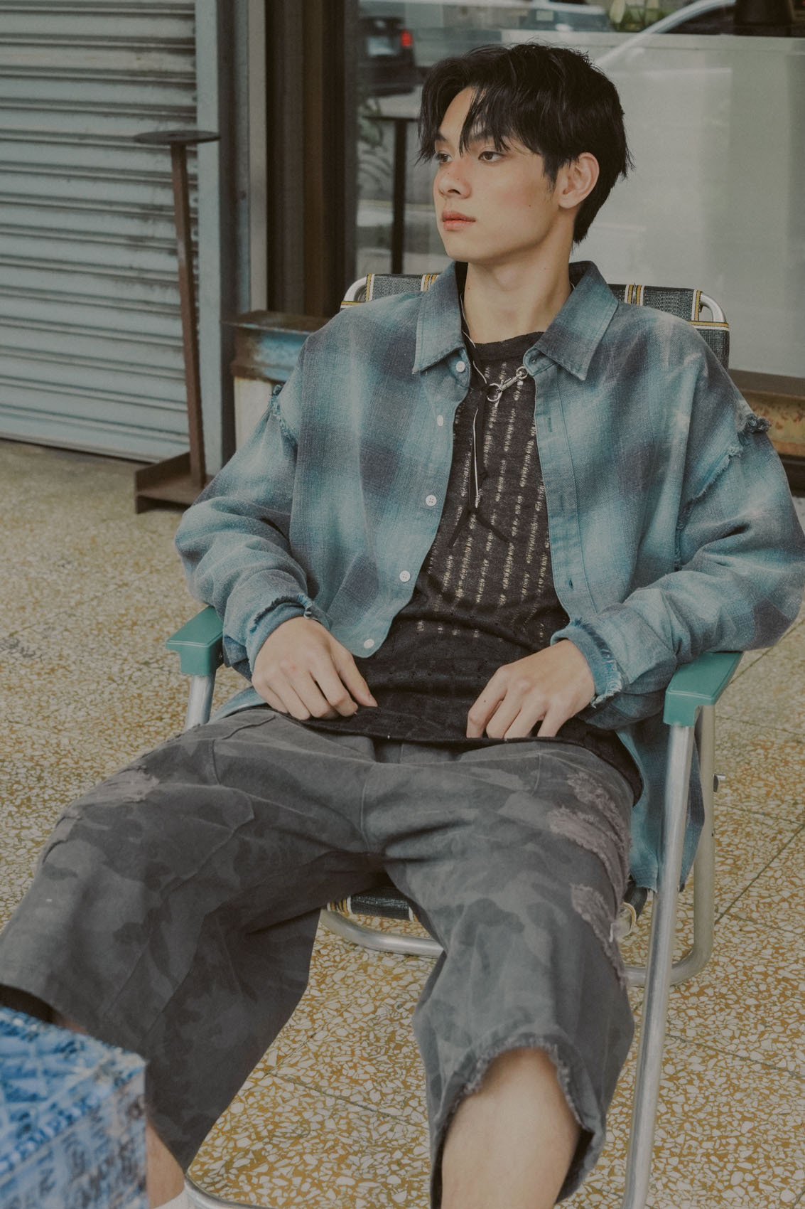 【Unisex】Camo Carpenter Bermuda Pants #七分褲