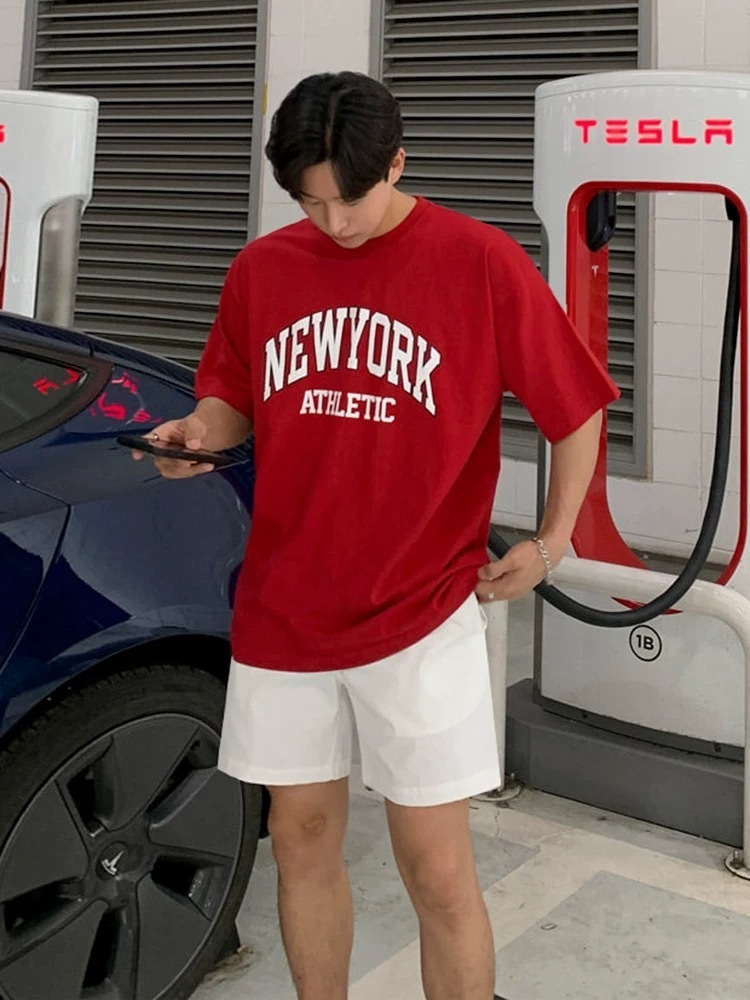 SIMPLEACTION NEWYORK印花字母短袖上衣