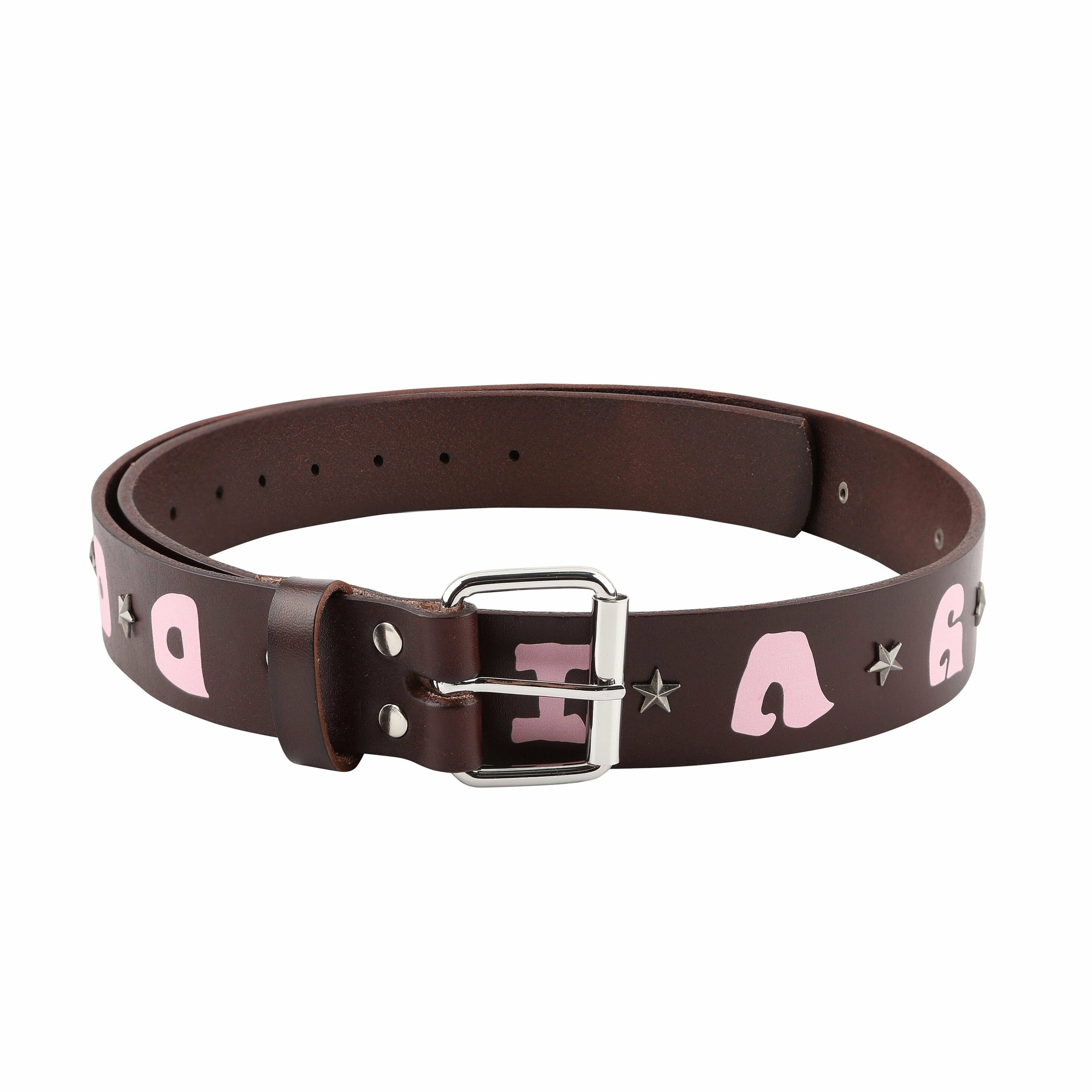 LUSIVE｜Don’t Kill My Vibe Handmade Leather Belt 手工印花星星皮帶 (深棕色)