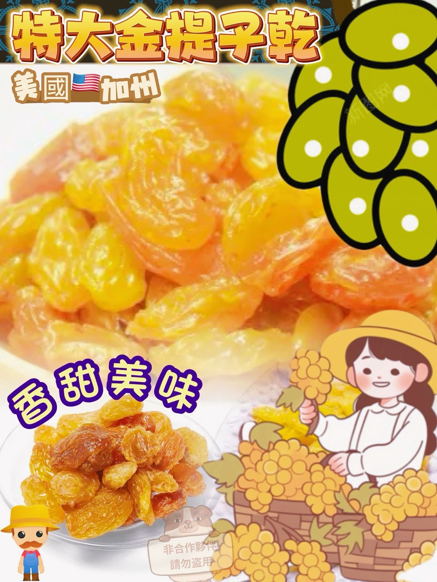 美國加州特大金提子乾