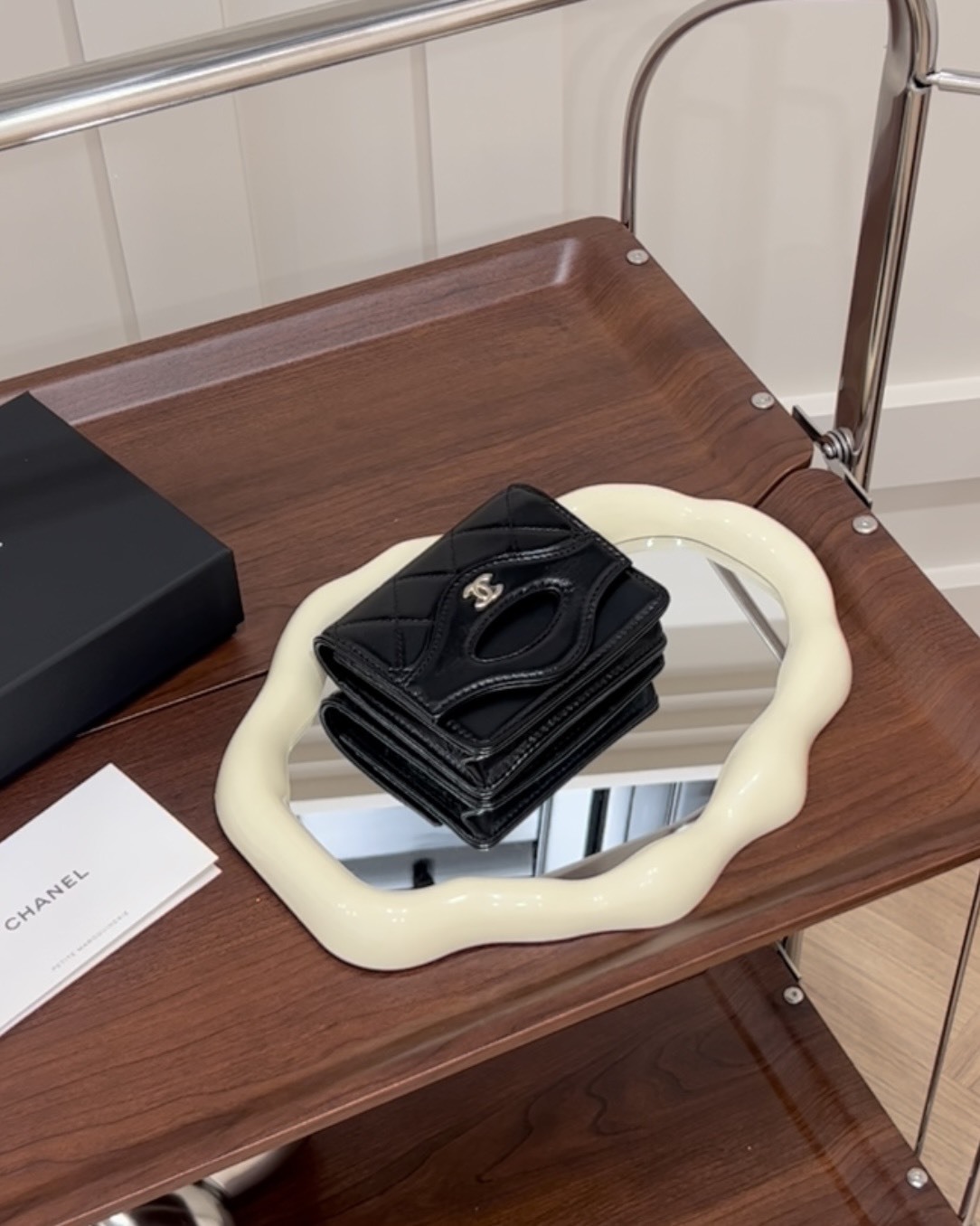 CHANEL｜24B油蠟羊皮31單層卡包 黑色