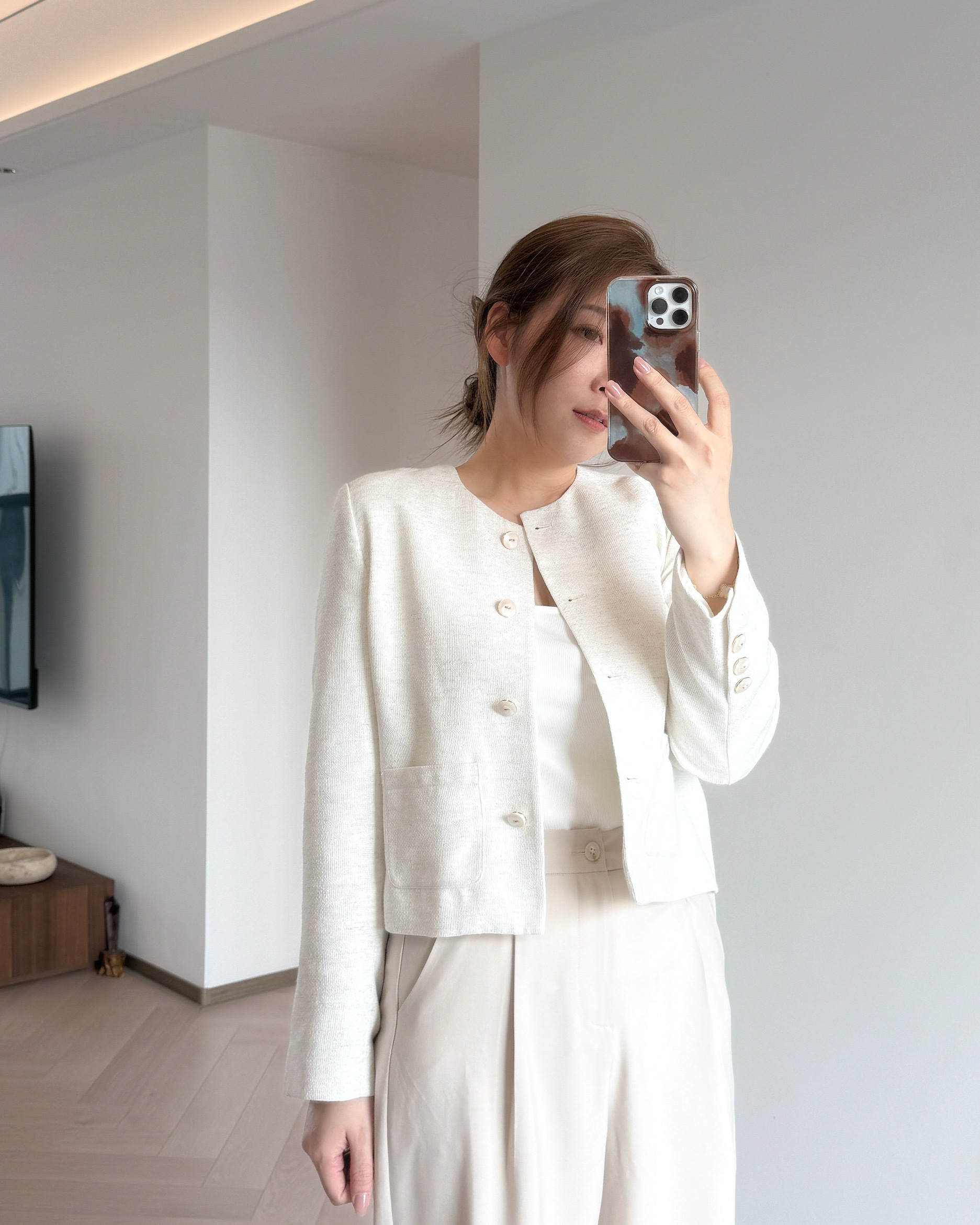 現貨 7182 亞麻Old Money Style 薄料外套