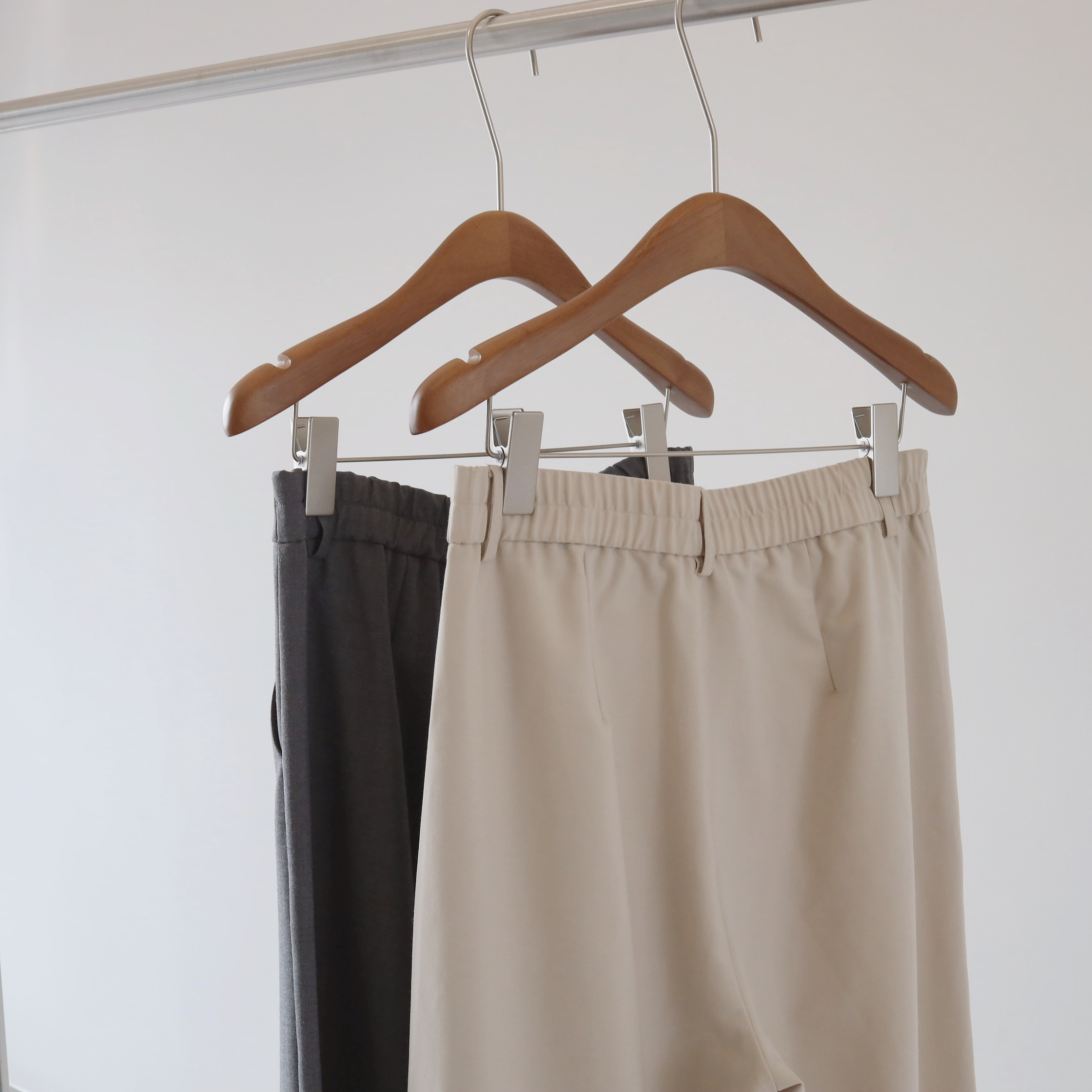 現貨 7167 闊腳高腰西褲-半橡筋腰