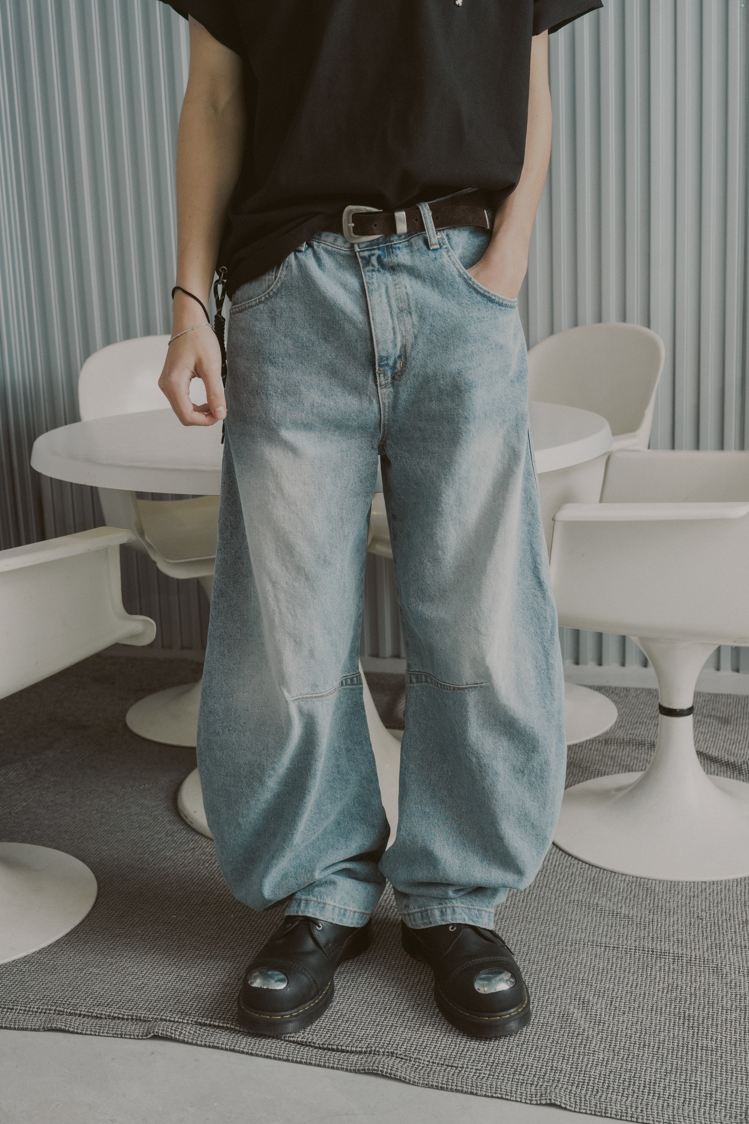 【Unisex】Curve Dart Jeans #牛仔褲