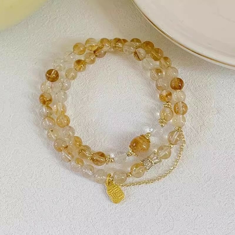 【蜂金福環】雙圈黃水晶招財手鍊，旺事業也旺氣場