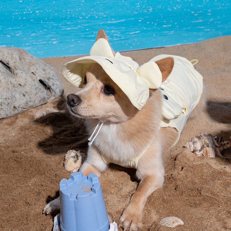 puppygallery｜貝爾熊涼感帽 淡黃