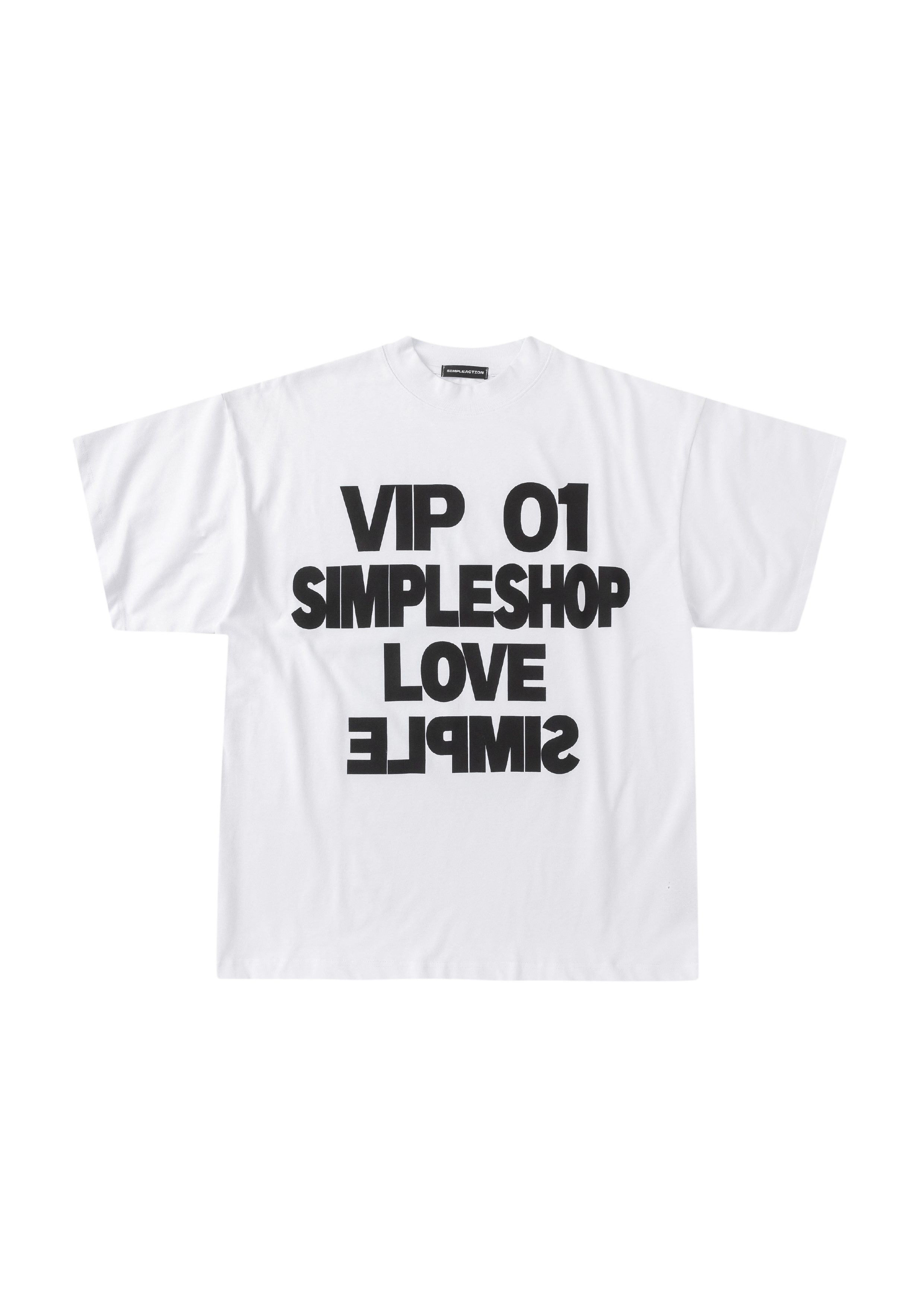 - simpleaction - Boxy tee系列 VIP01字母短袖上衣