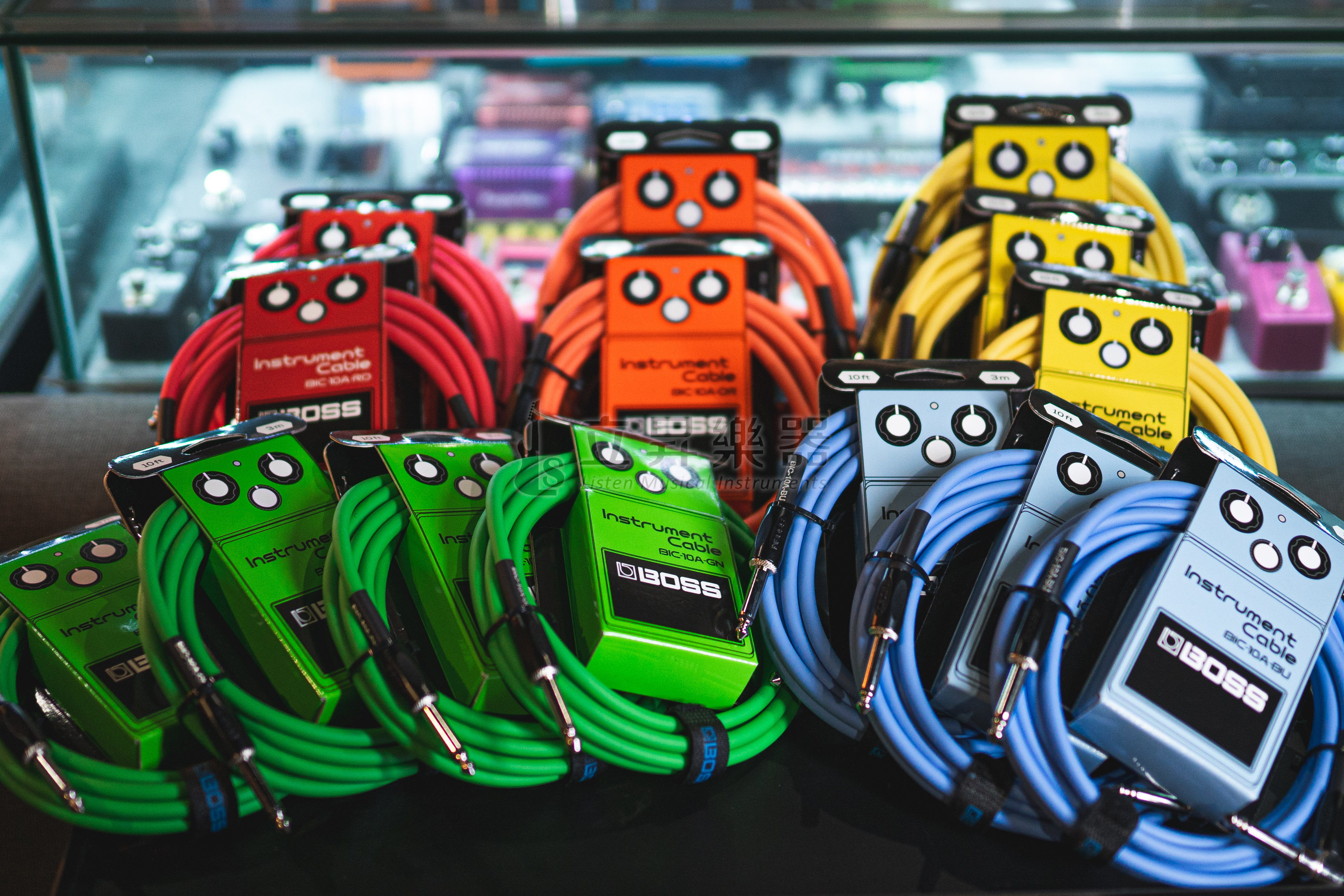 BOSS BIC-10A 效果器造型導線 3米 直L 金屬頭 無氧銅線芯重型編織屏蔽 線徑6.5mm