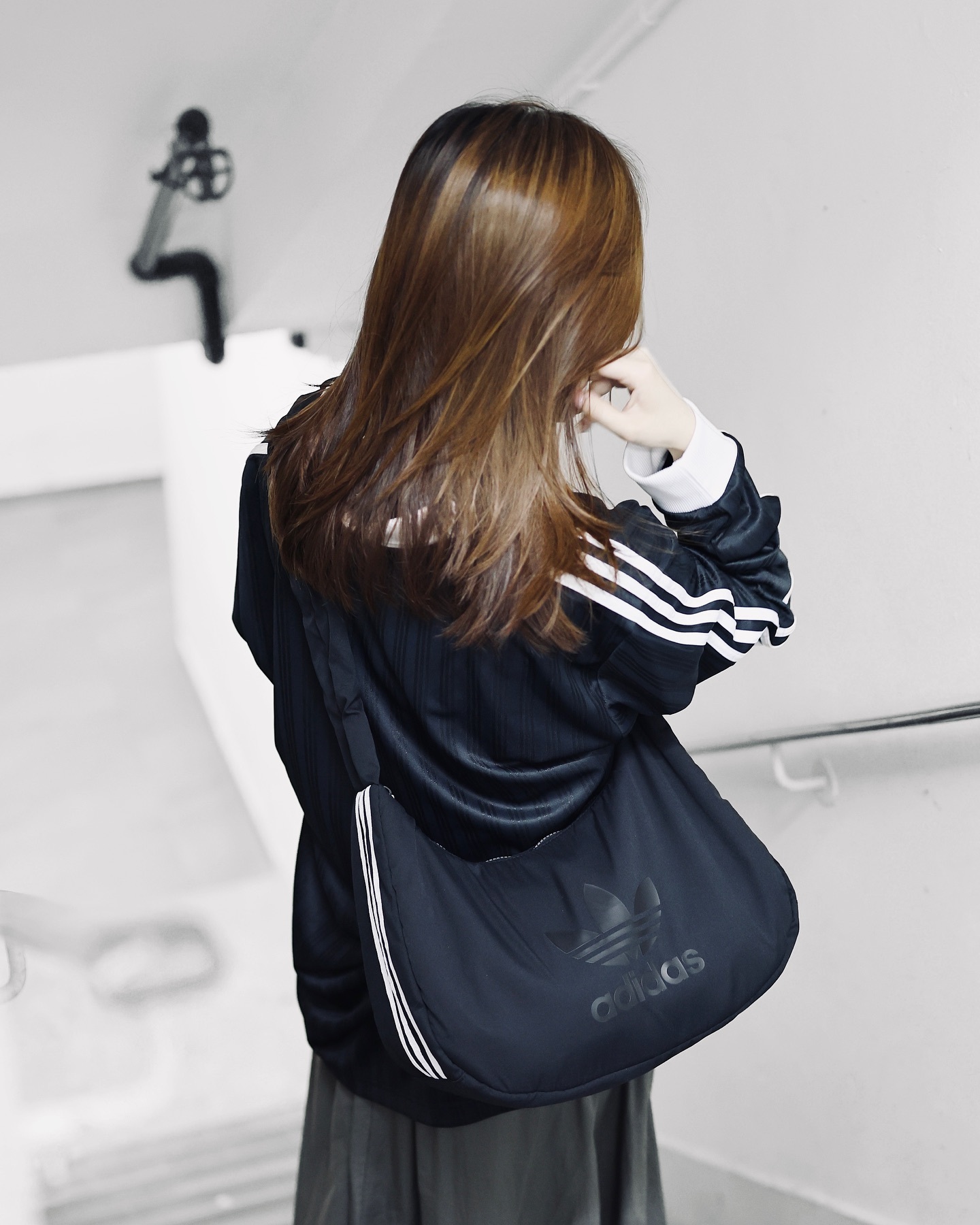 Adidas Originals Bag 經典 三葉草LOGO 雲朵包 黑色 尼龍材質