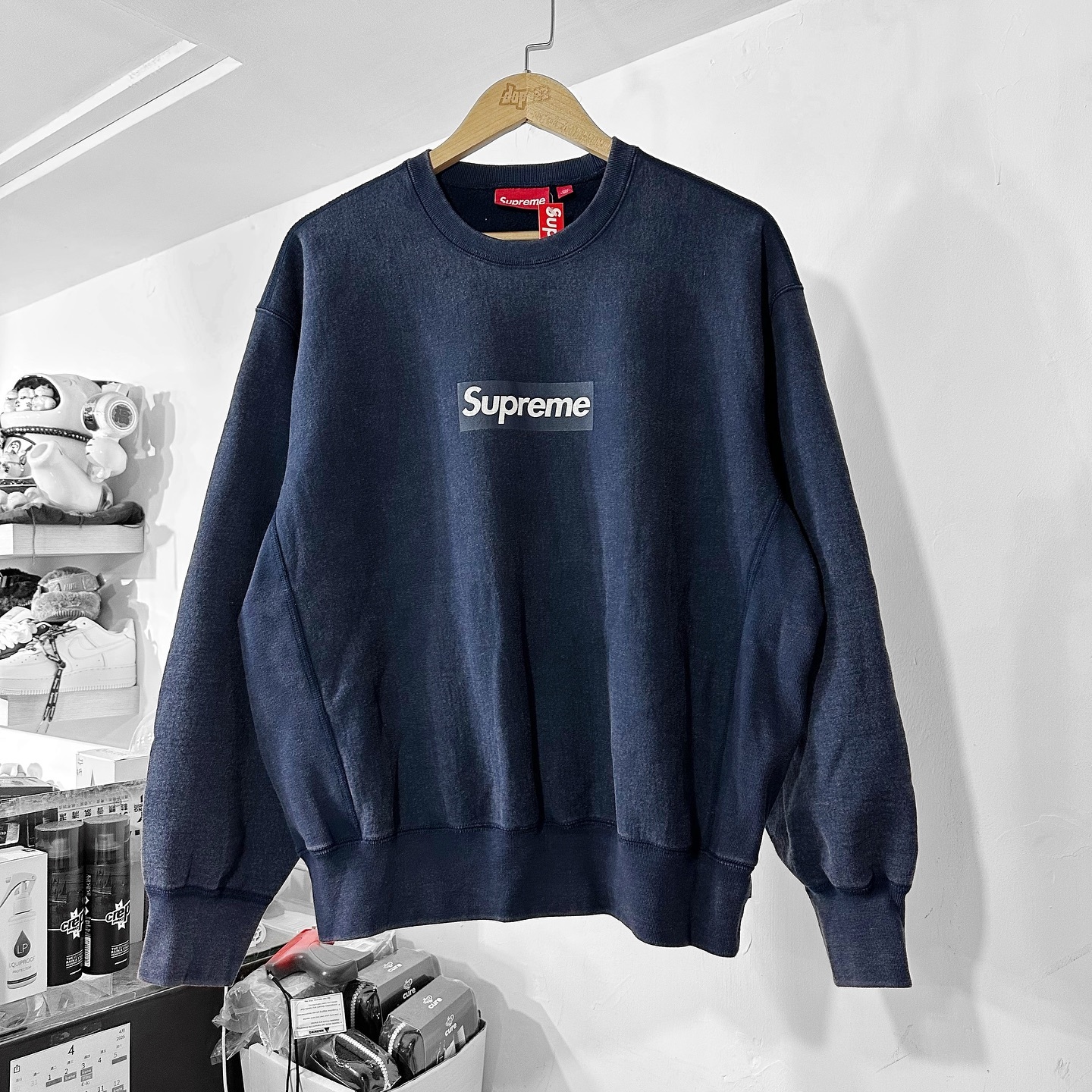 トップス supreme washed box logo crew neck Sweat Supreme Washed Box Logo Crewneck Red Men's - SS25 - US