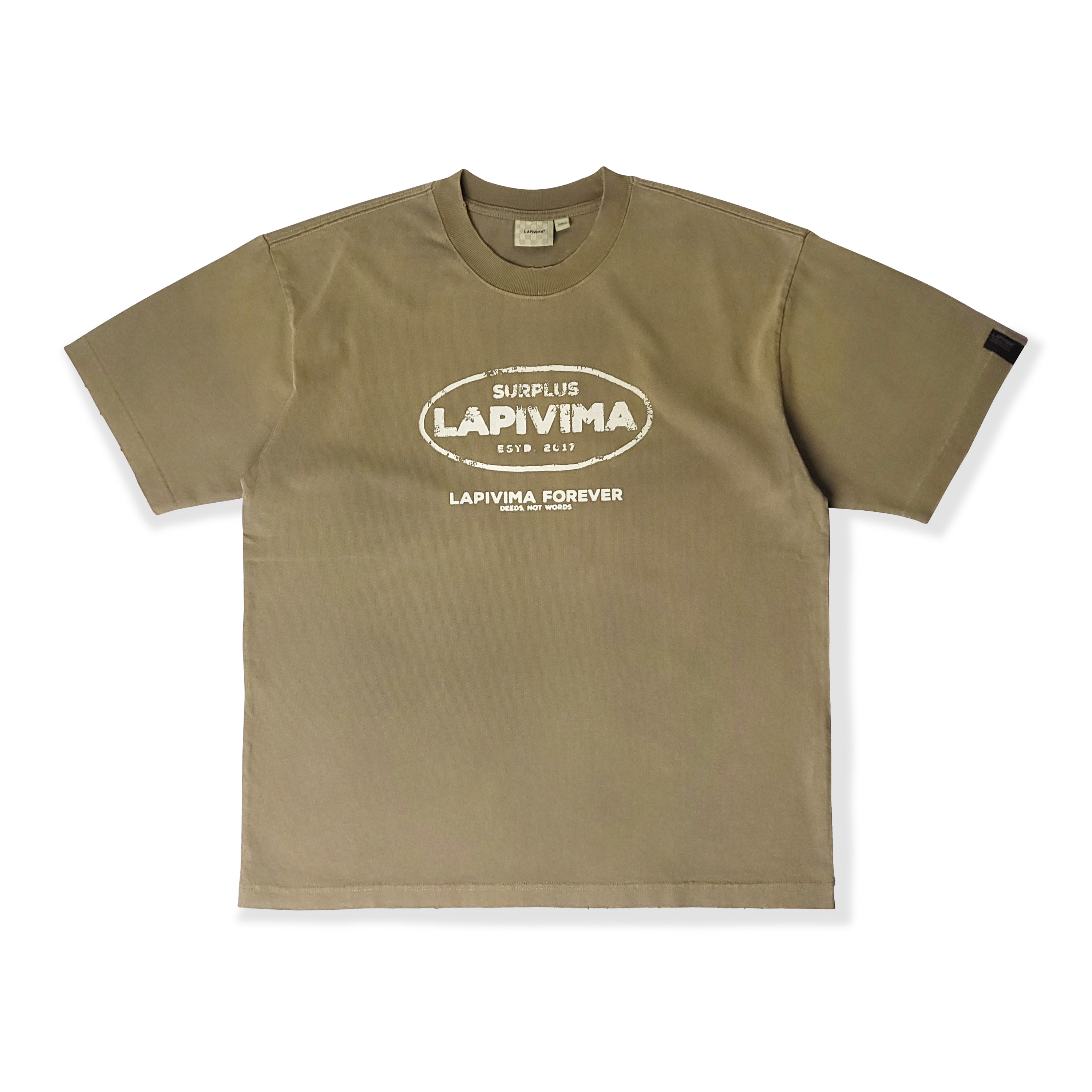 LAPIVIMA 水洗染色磨破印花短Tee TIST06