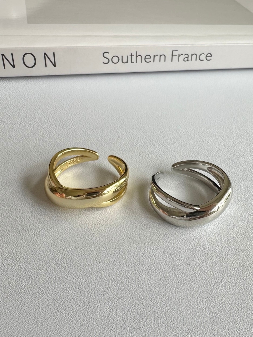 S925 chunky layered ring