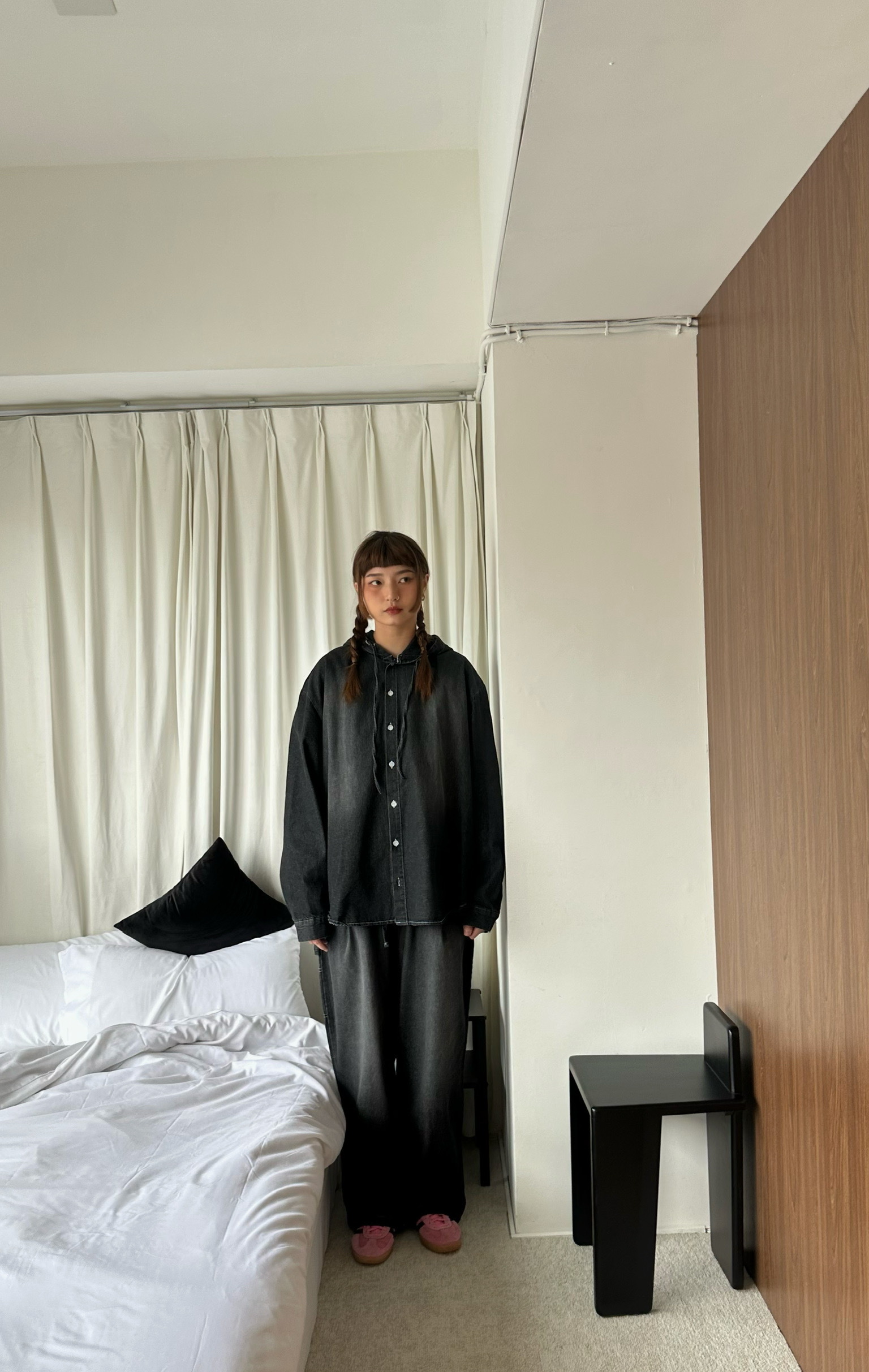 鬆緊簡約牛仔褲