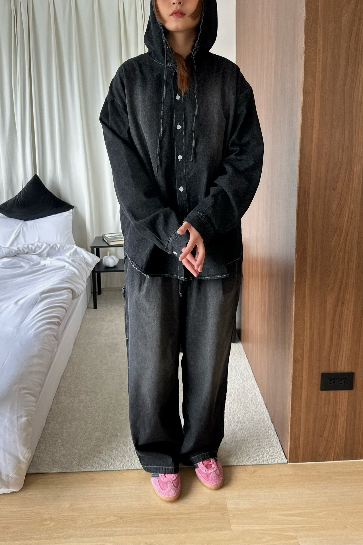 鬆緊簡約牛仔褲