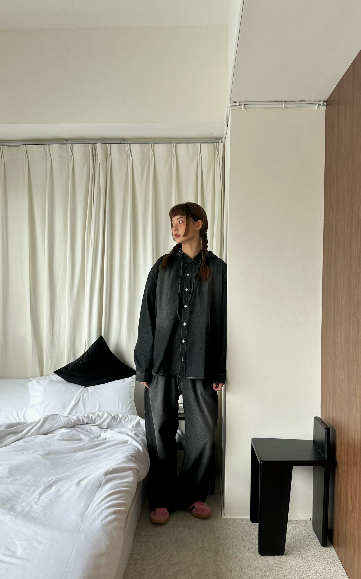 輕鬆連帽牛仔衫