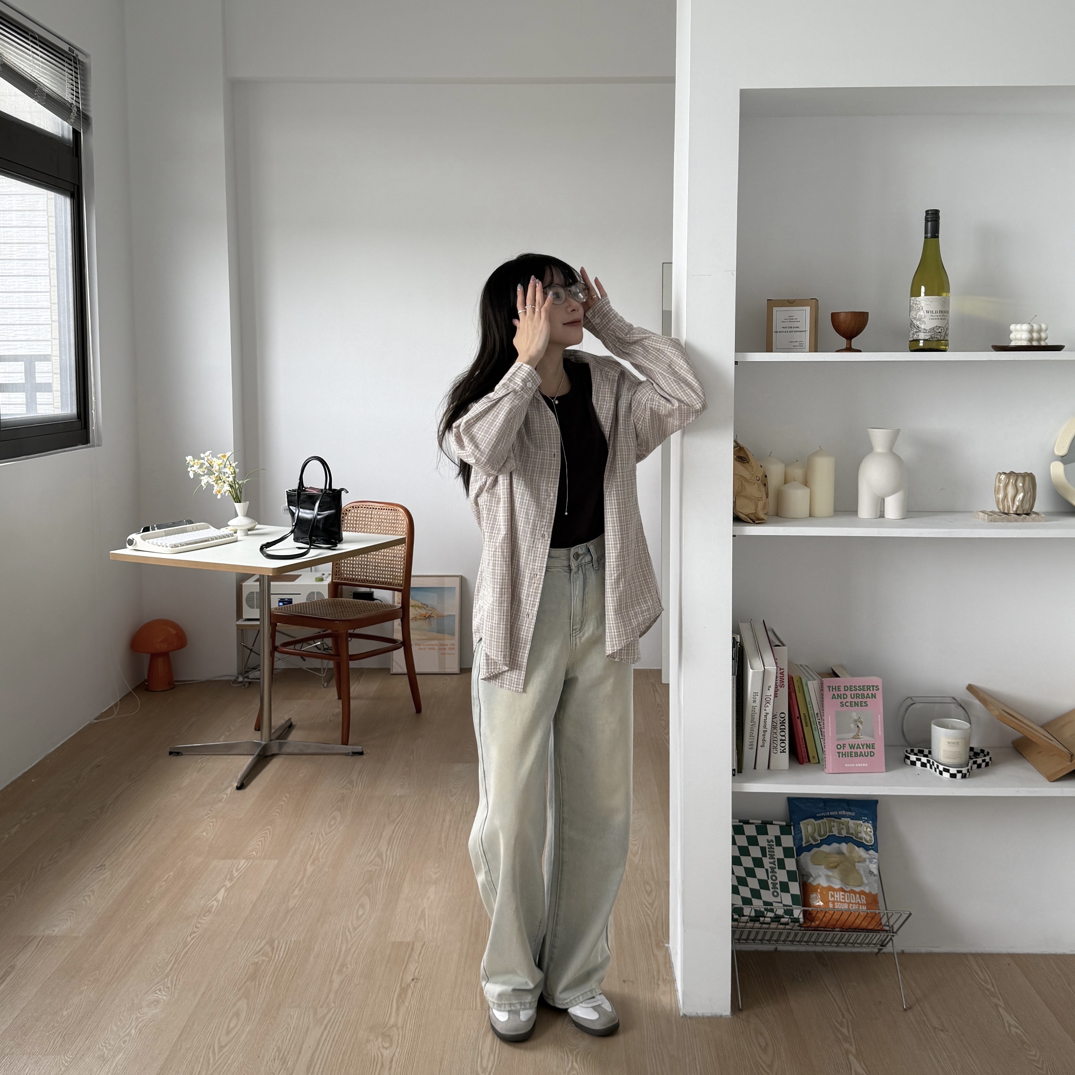 褪色系列直筒牛仔落地褲（售完不補）