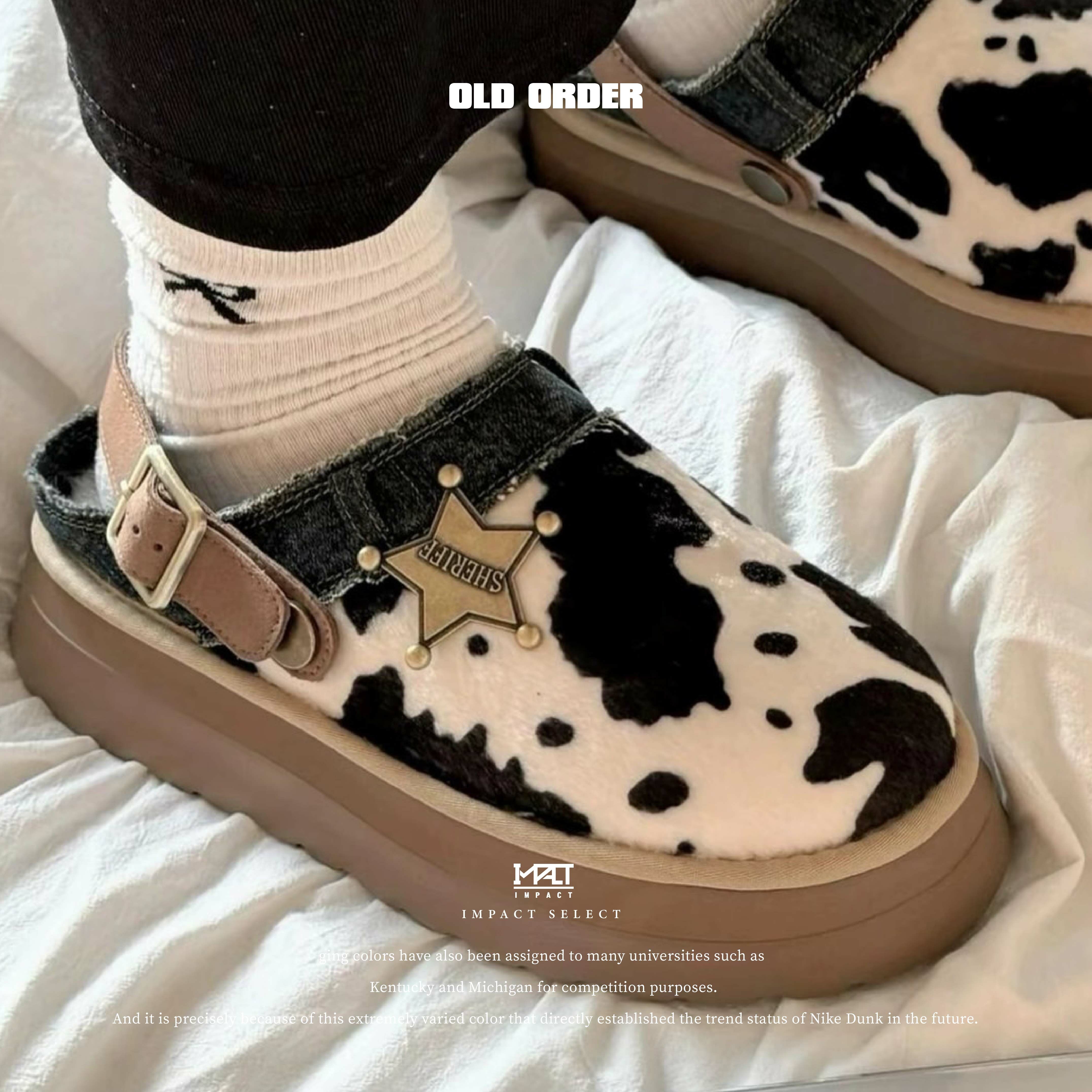 𝐃𝐢𝐬𝐧𝐞𝐲 迪士尼 玩具總動員 x 𝐎𝐥𝐝 𝐎𝐫𝐝𝐞𝐫 乳牛紋勃肯鞋 牛仔 胡迪 焦糖底 O2320782