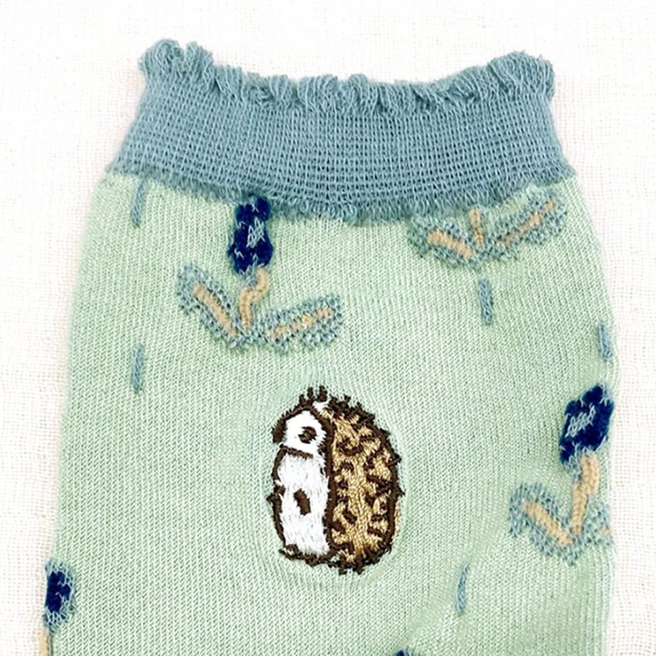 刺蝟花花圖案短襪