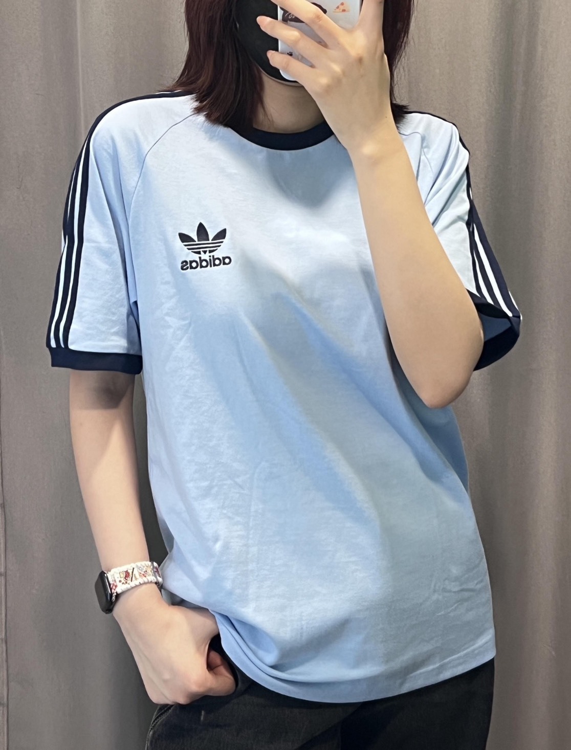 現貨出清  Adidas 短袖 三線 水藍色 JN7018