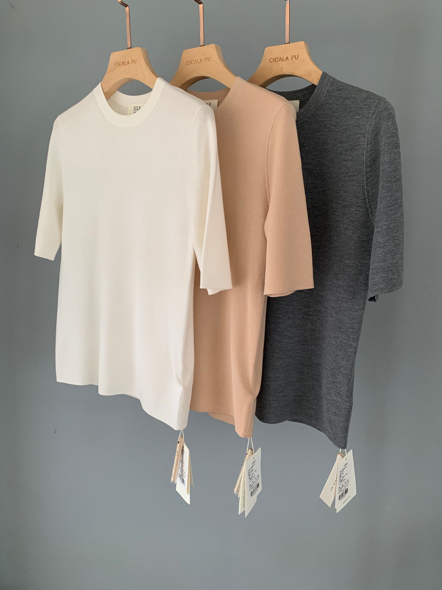 18針 加密四平針  圓領薄款上衣