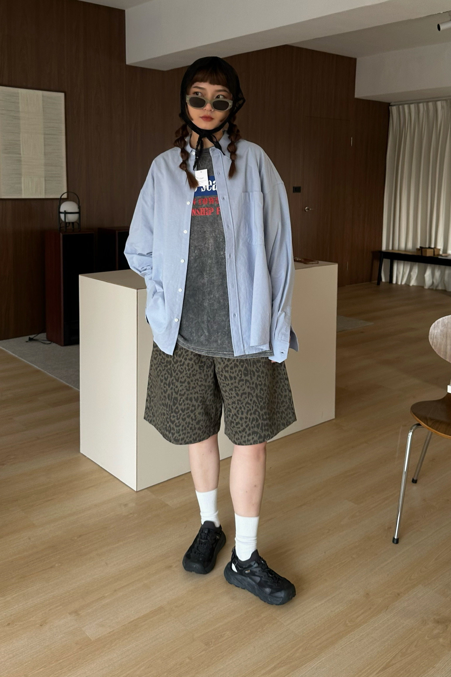 單口袋霧面襯衫