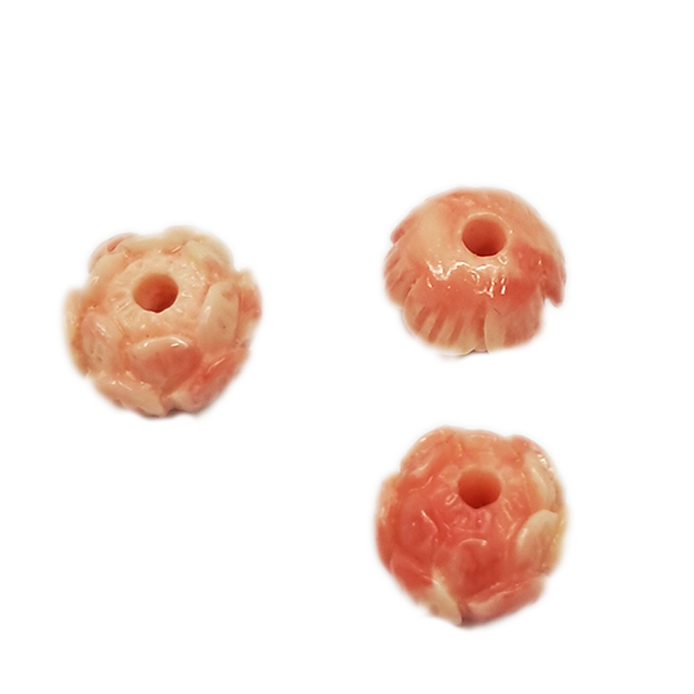 粉蓮花 仿珊瑚珠 1*0.7公分 配件1個【十方】144118
