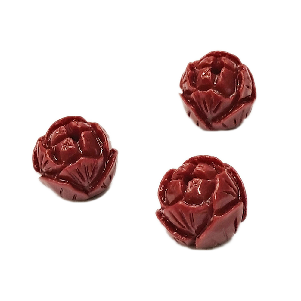 紅蓮花 仿珊瑚珠 1公分 配件1個【十方】144119