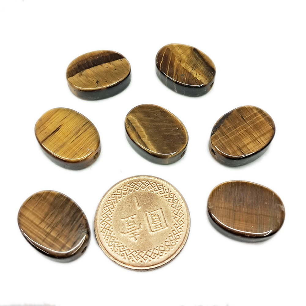 虎眼石 橢圓 扁珠1.6*1.2*0.5公分 配件1個【十方】144124