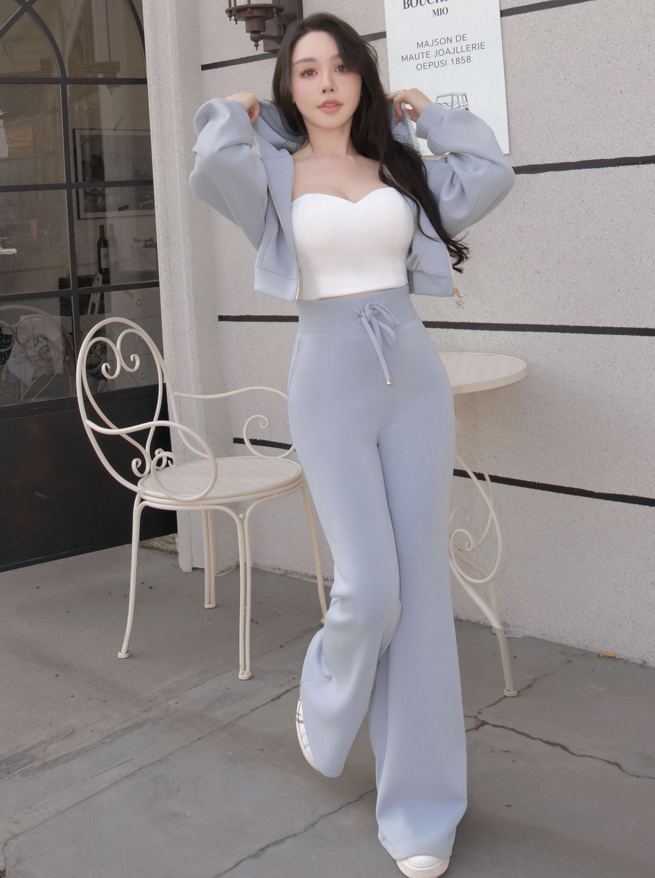 訂製-糖果太空棉高腰微喇寬褲