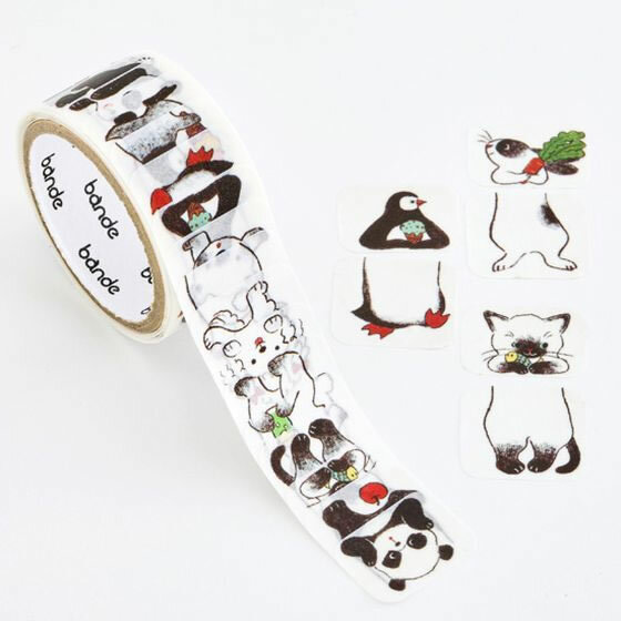 動物三明治 捲狀貼紙 和紙貼紙 ｜日本Bande