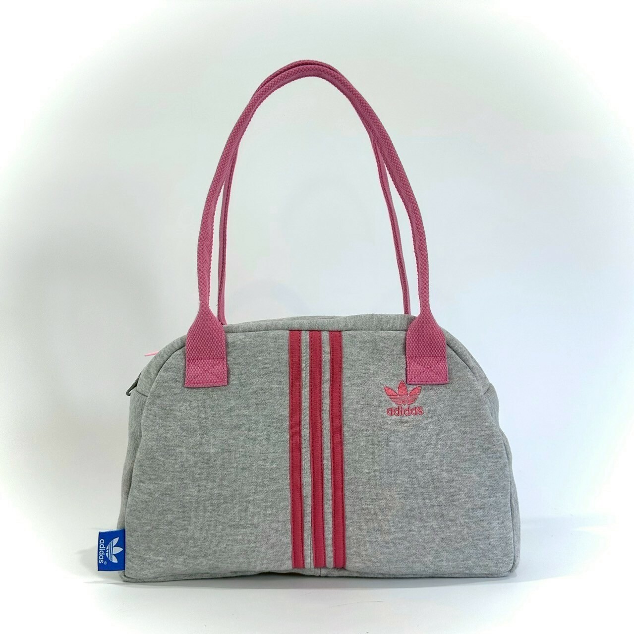 JUSTME - 【售罄】泰國復古Remake 灰底粉色大LOGO手袋 JM022