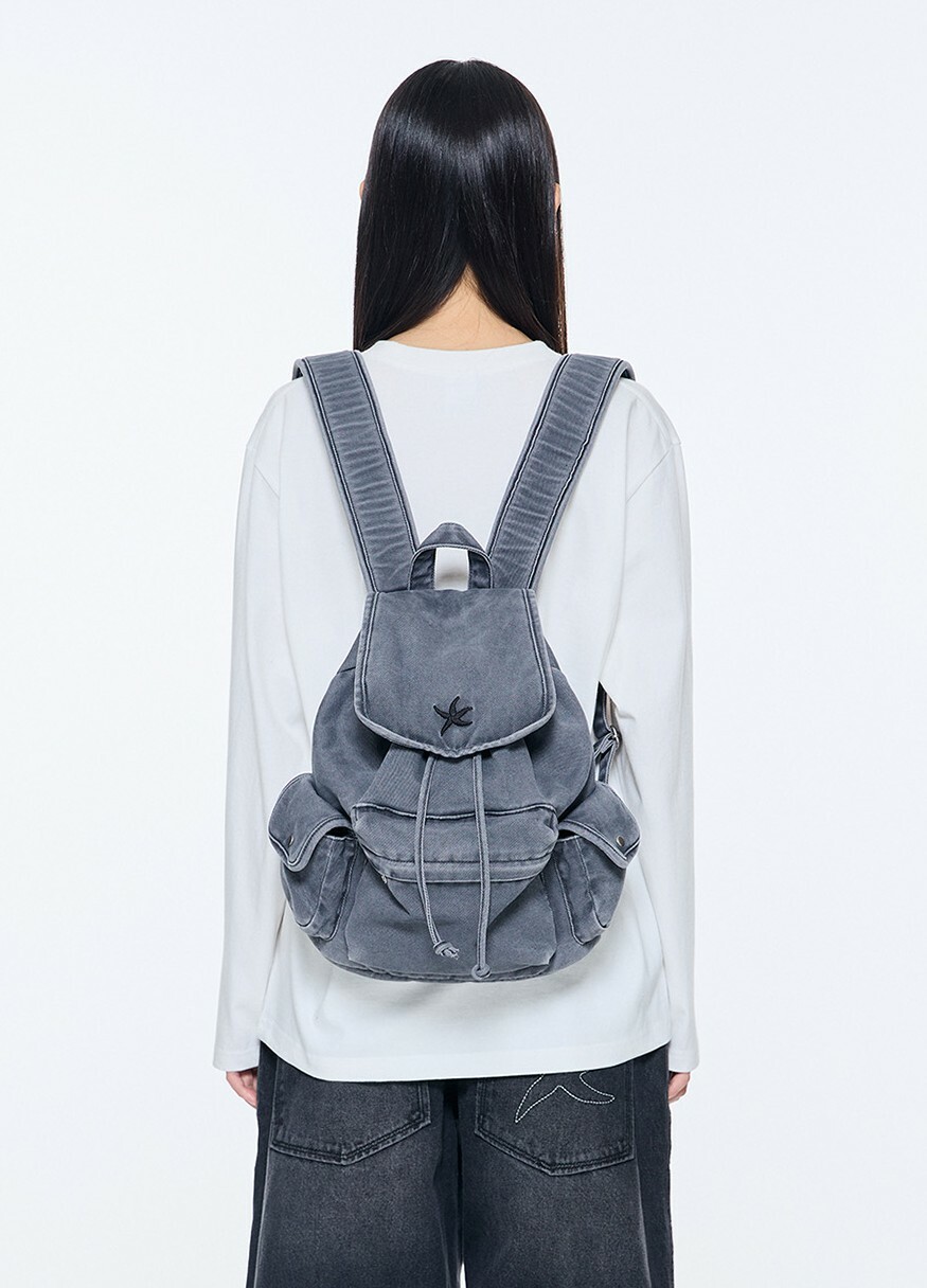 thecoldestmoment TCM starfish denim backpack (charcoal)
