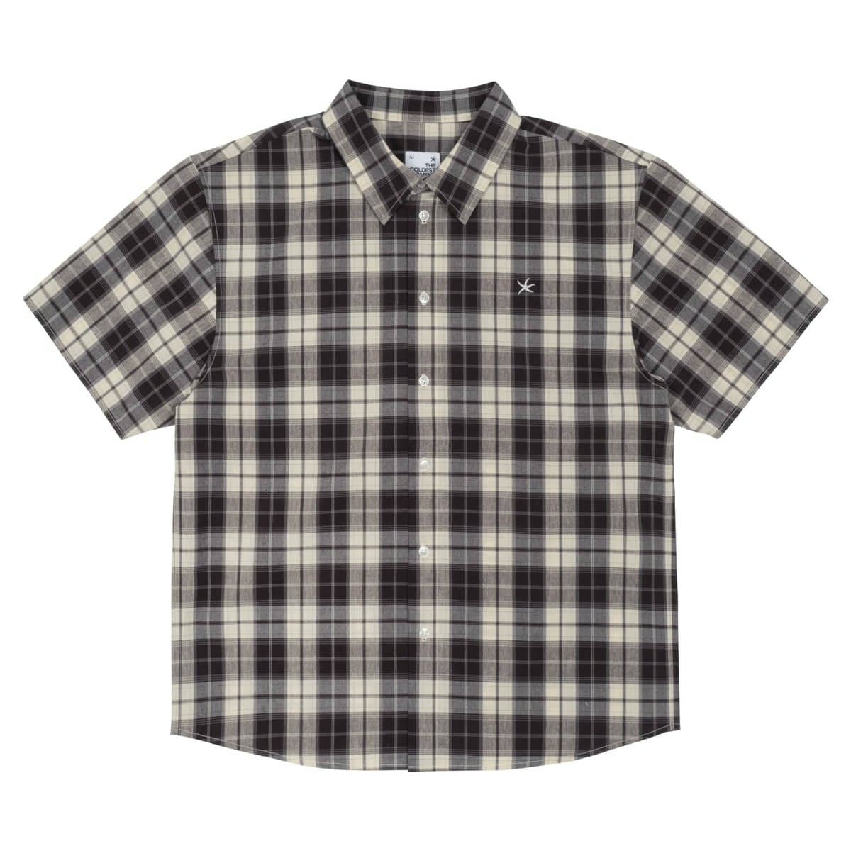 thecoldestmoment TCM mini logo check half shirts 格紋 襯衫