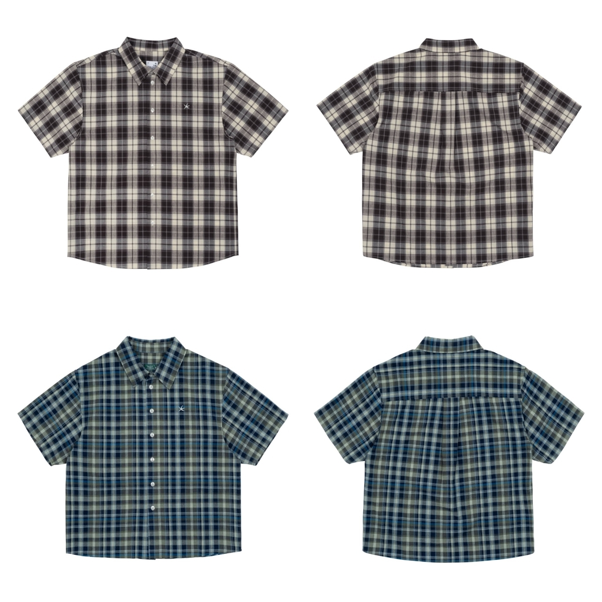 thecoldestmoment TCM mini logo check half shirts 格紋 襯衫