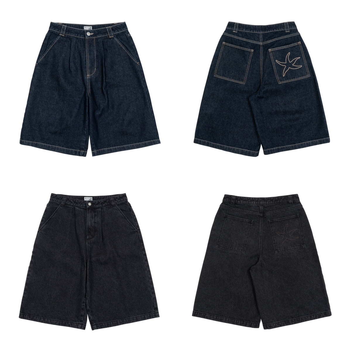 thecoldestmoment TCM starfish denim half pants 海星 圖案 單寧 五分褲