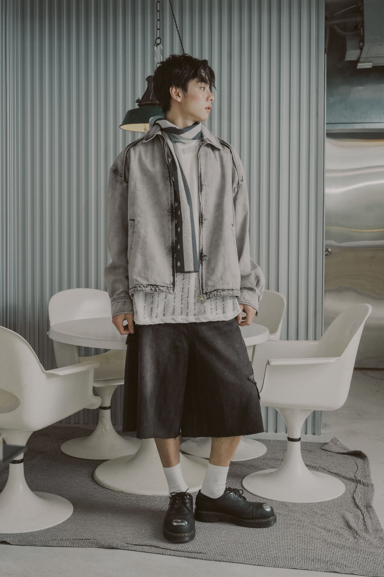 Line Washing Denim Jacket #外套