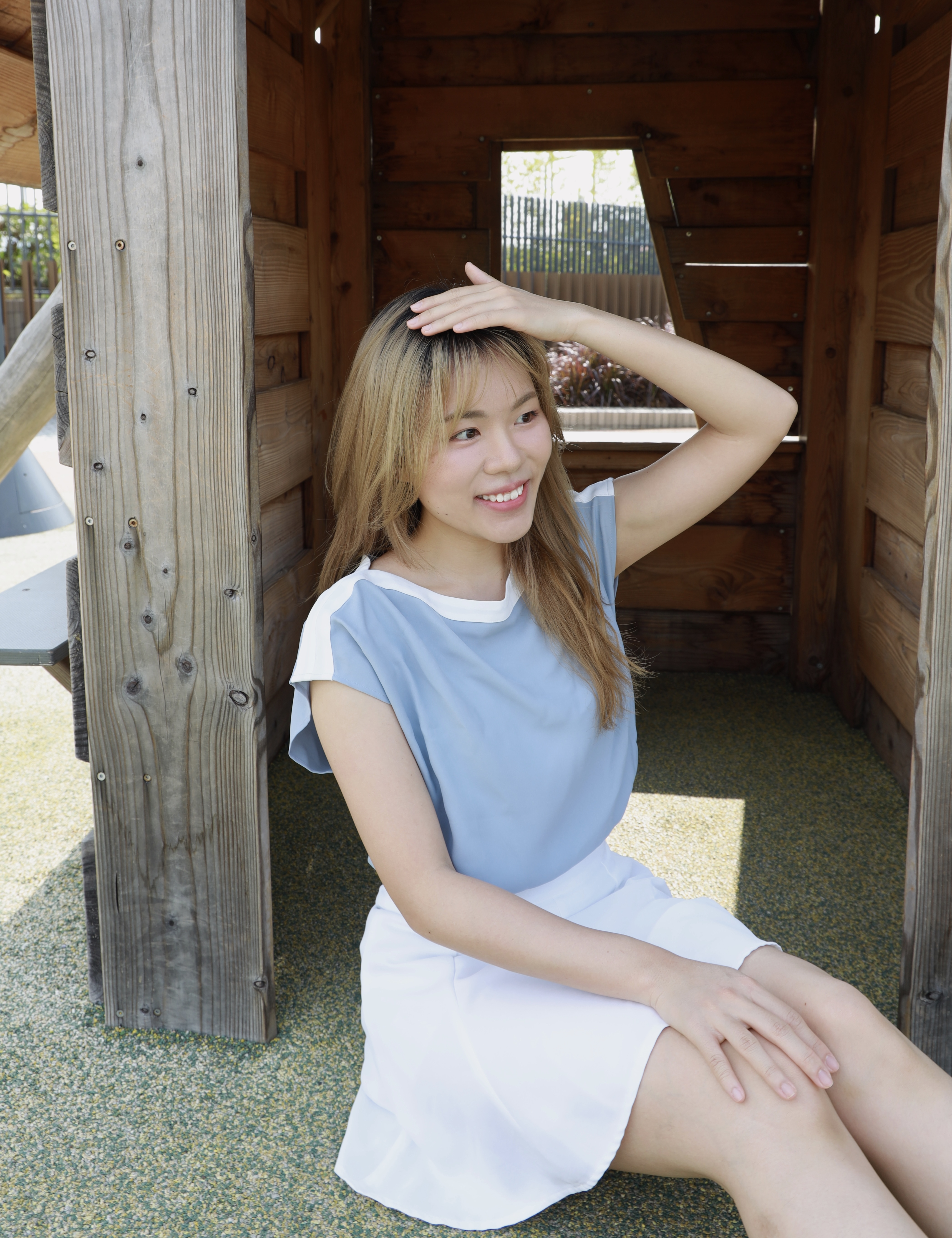 ||OL91|| 兩拼色微一字氣質短袖top