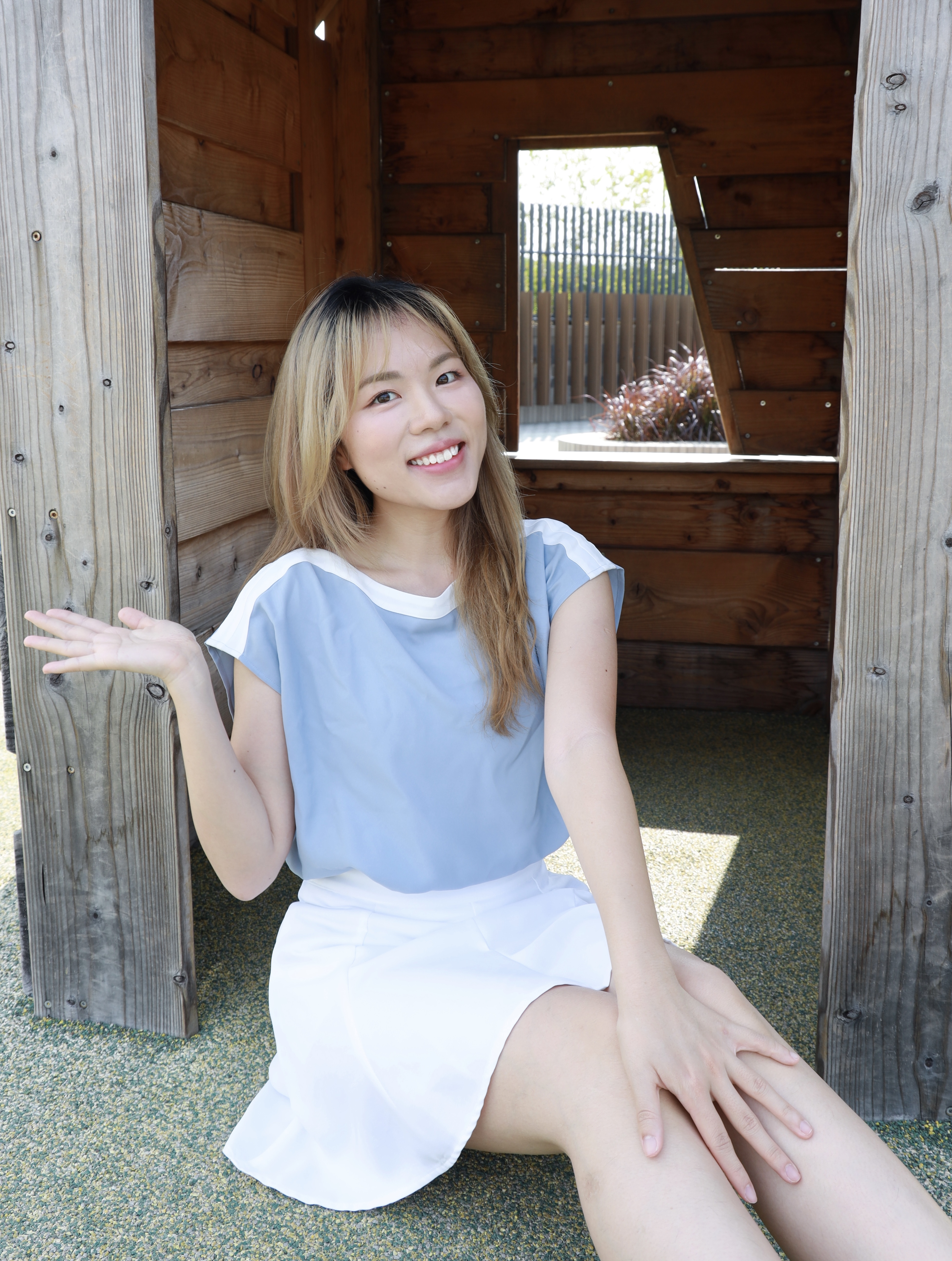 ||OL91|| 兩拼色微一字氣質短袖top