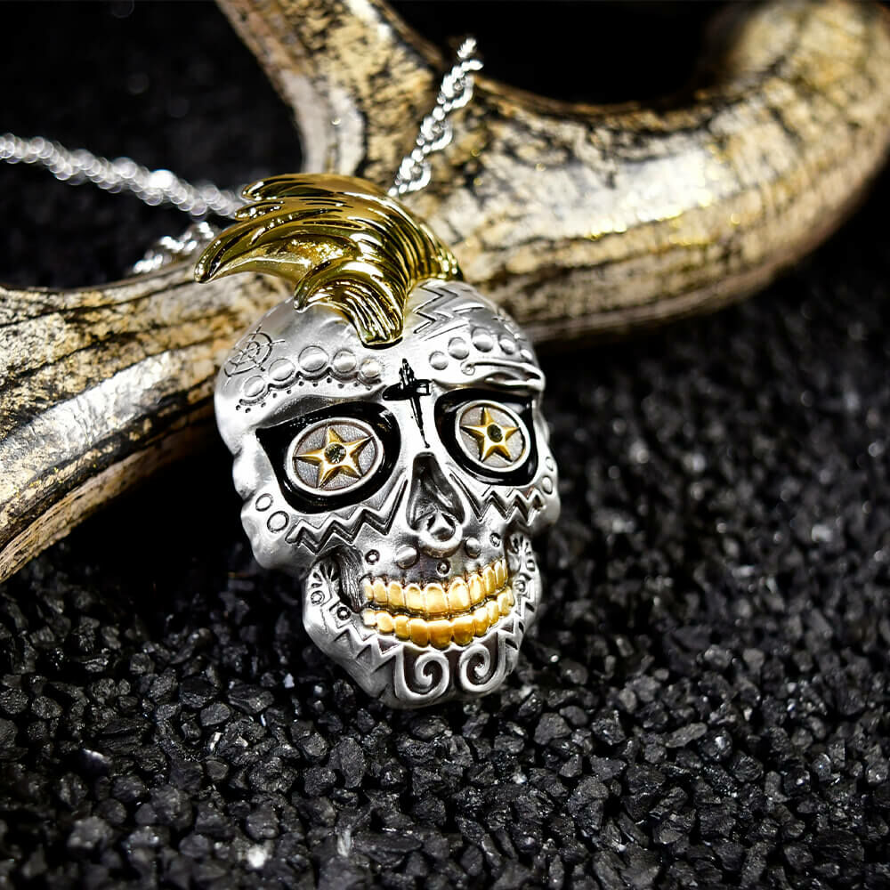 墨西哥龐克風骷髏頭項鍊 個性項鍊/個性飾品/項鍊 - 新品