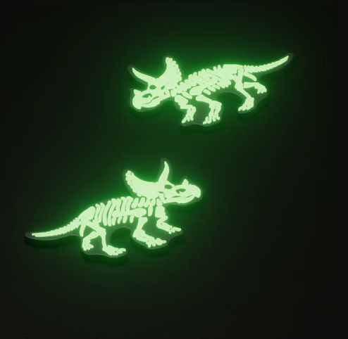 【 HelloSlippers  T-Rex Fossil Slide 夜光三角龍配件 】