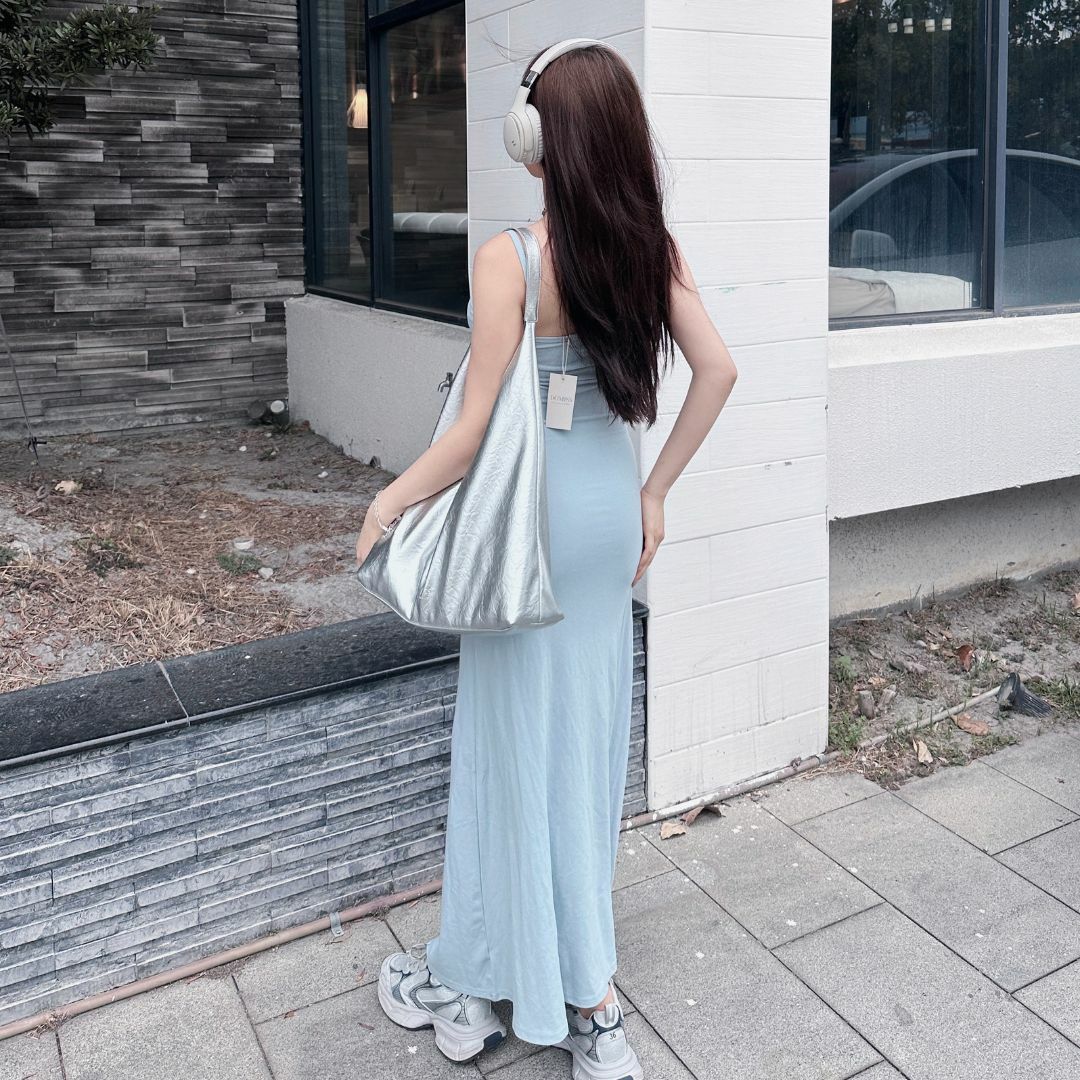 【DOMISS自訂】細肩帶美神! 吊帶背心裙 長洋裝-3色 (現貨)