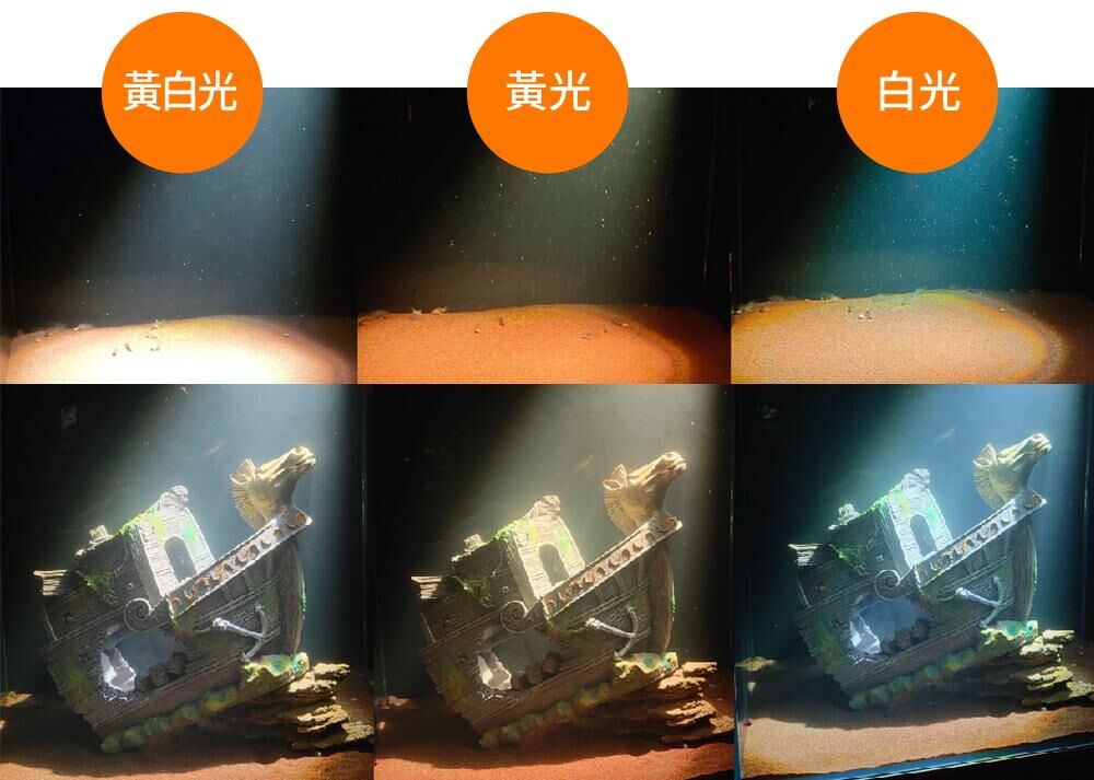 黃白光/黃光/白光，對應不同造景氛圍